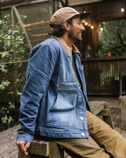 Vantage Lined Denim Jacket - Mid Wash Denim  - Lifestyle