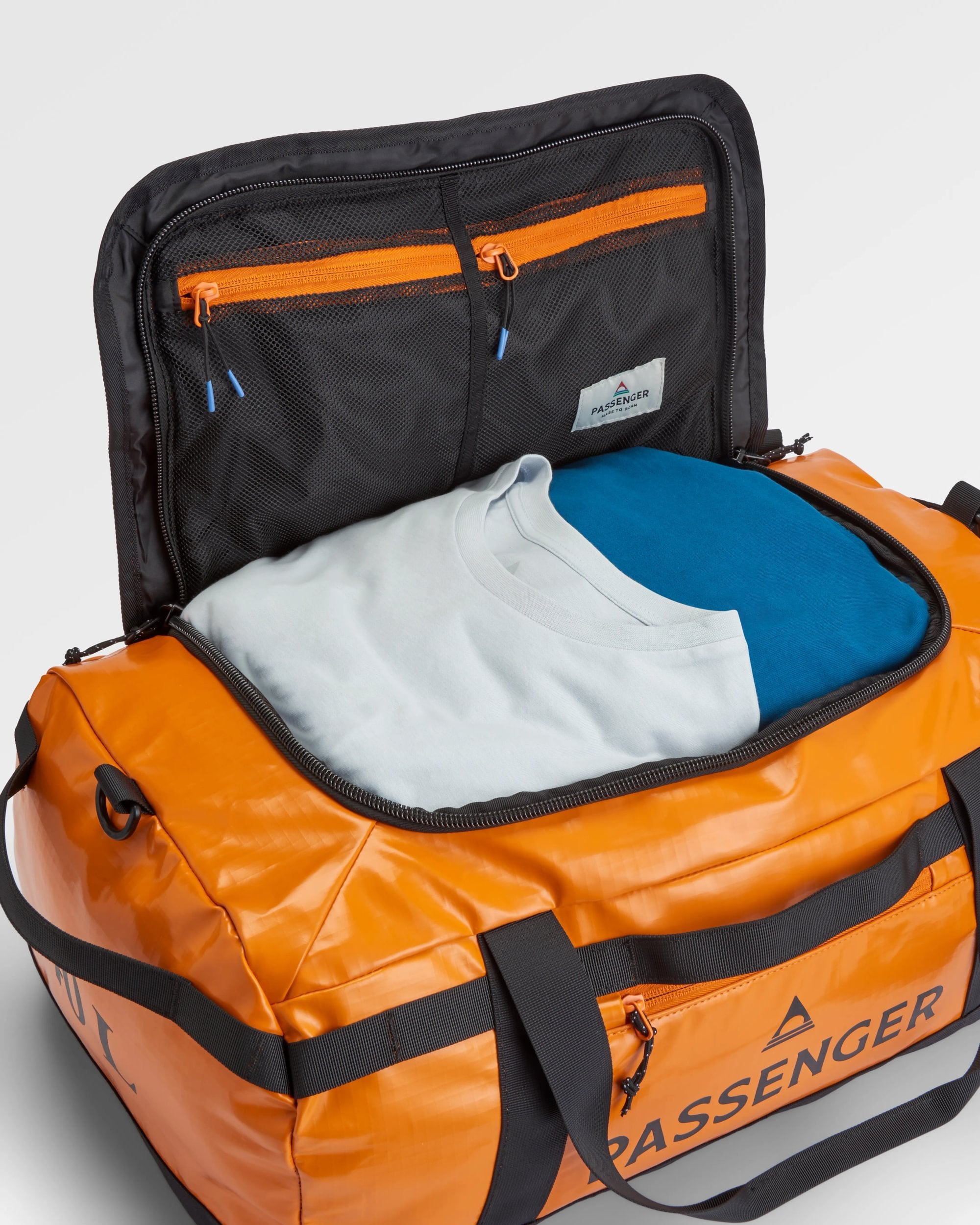 Roamer Recycled 40L Duffel Bag - Sunrise Orange - Flatlay