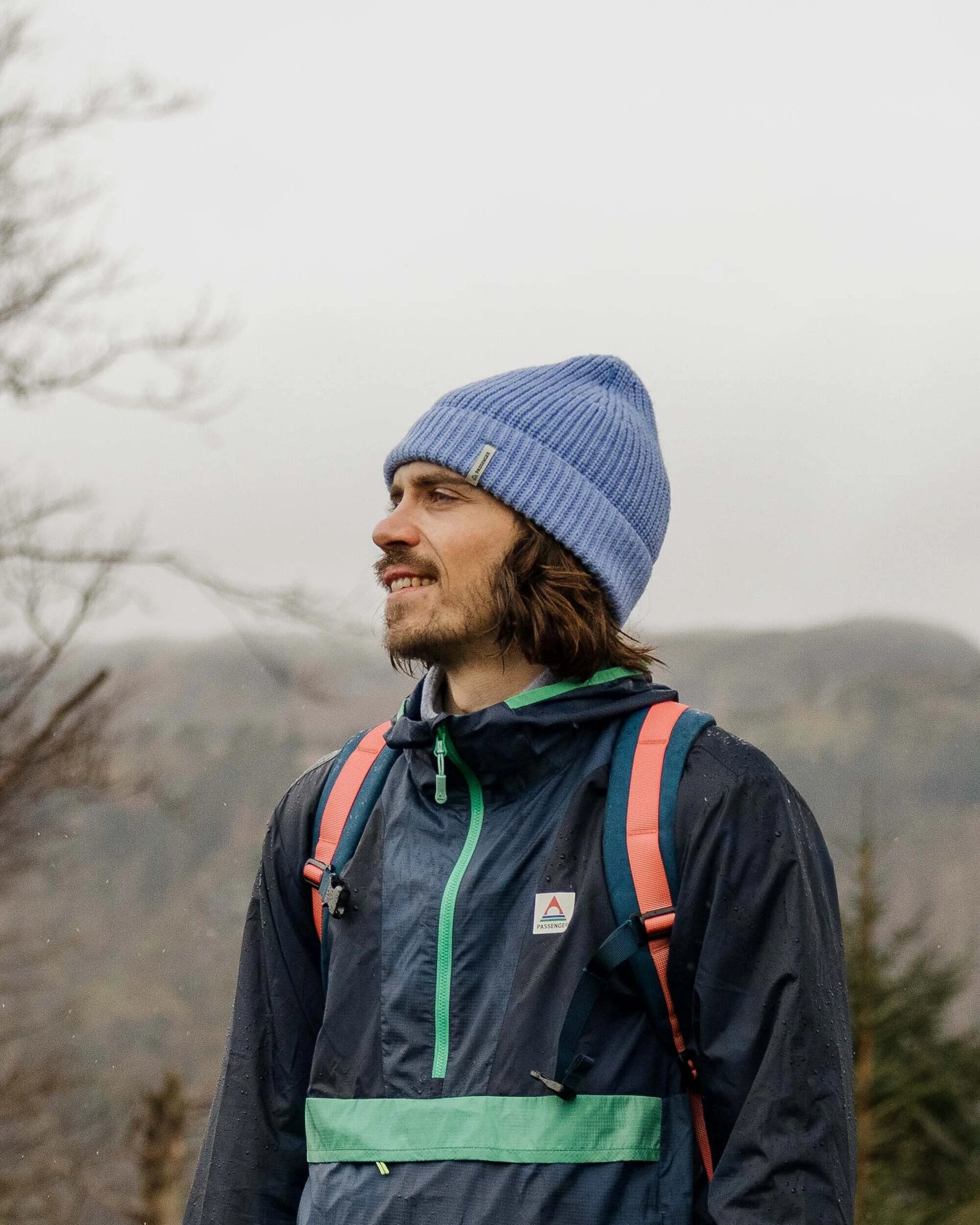 Compass Recycled Beanie - Cornflower - Lifestyle - Male