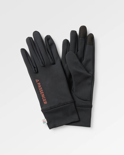 Snowscape Recycled Glove Liner - Black - Flatlay