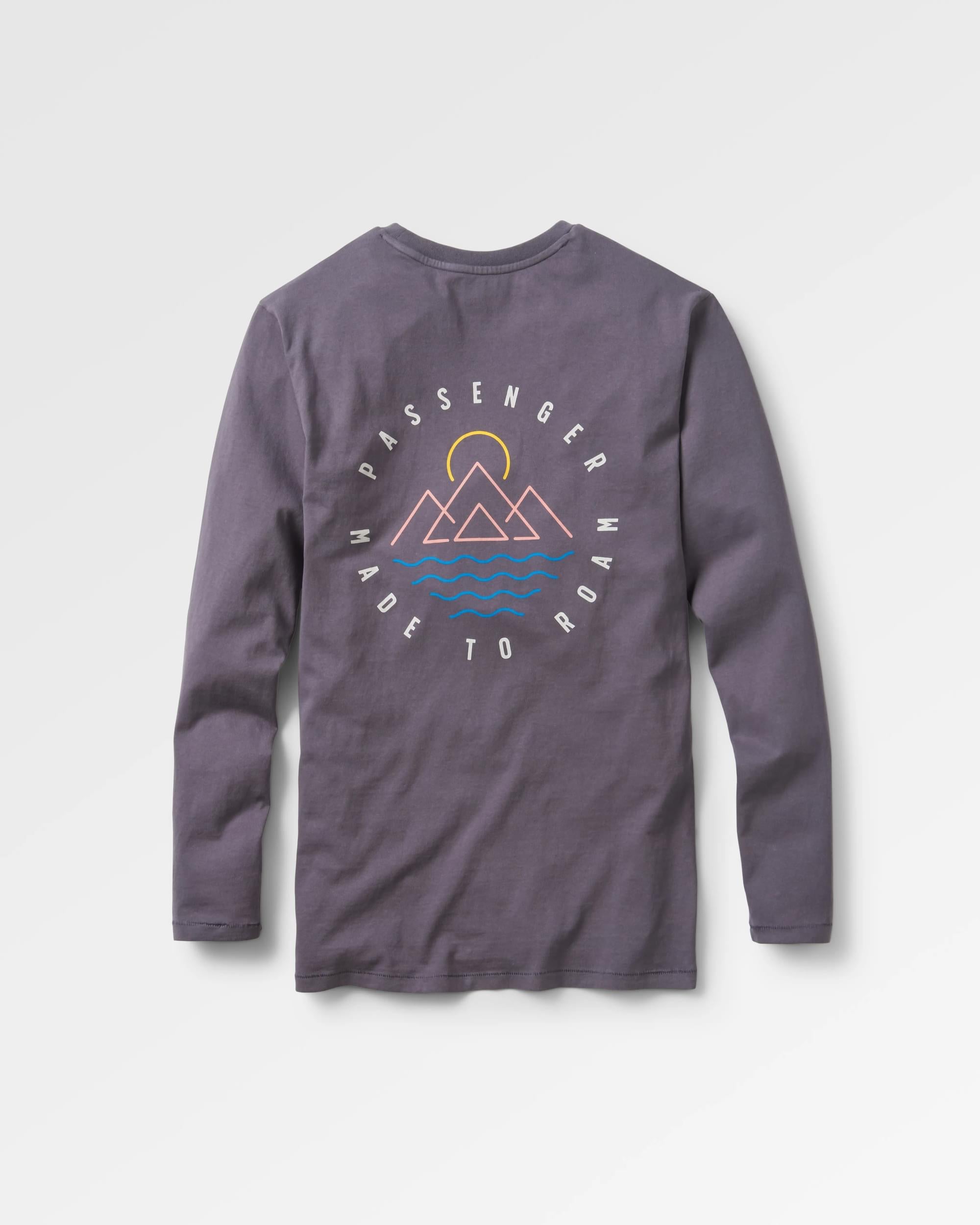 Escapism Recycled LS T-Shirt - Faded Black - Flatlay