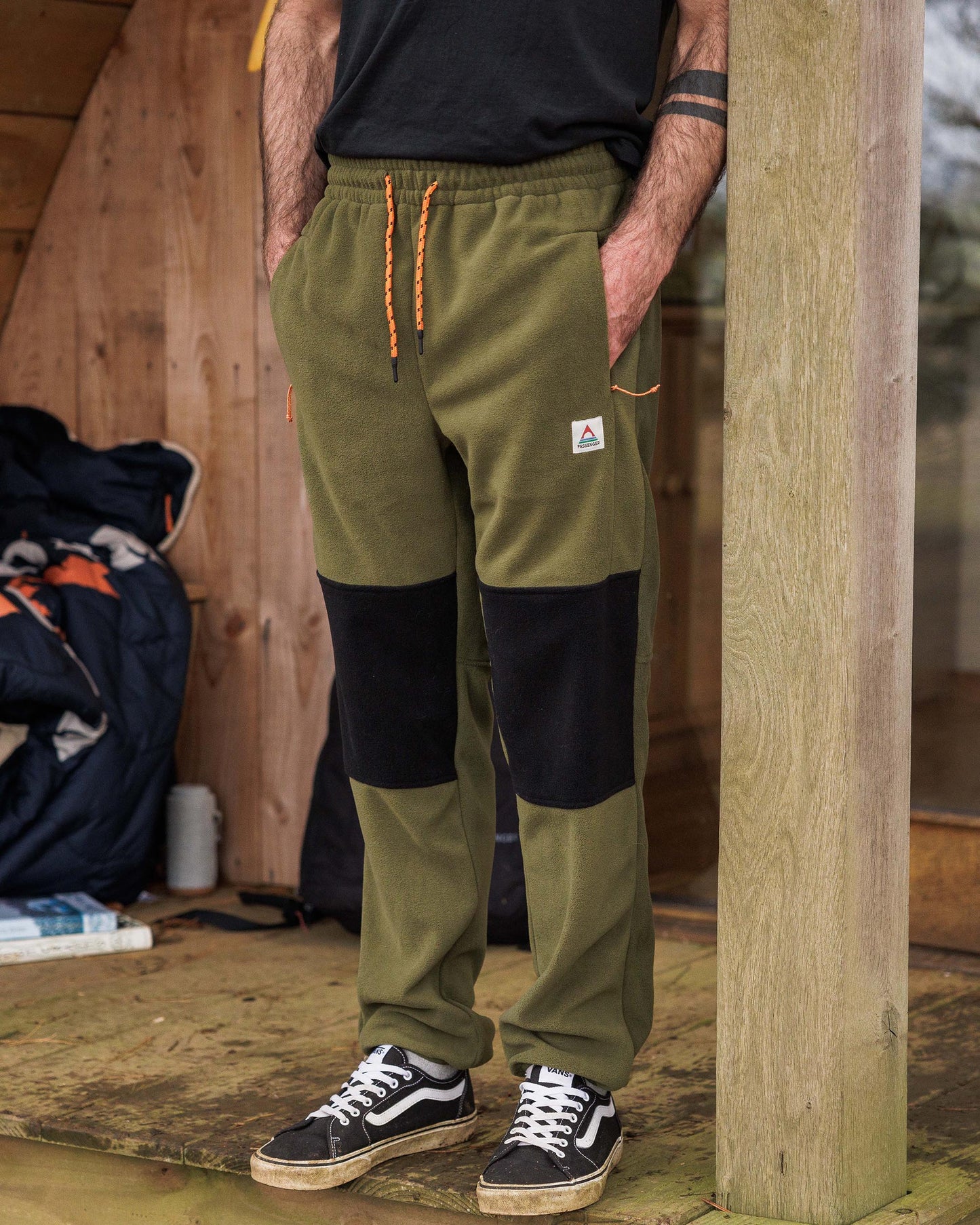 Set off Recycled Polar Fleece Jogger - True Black/ Khaki