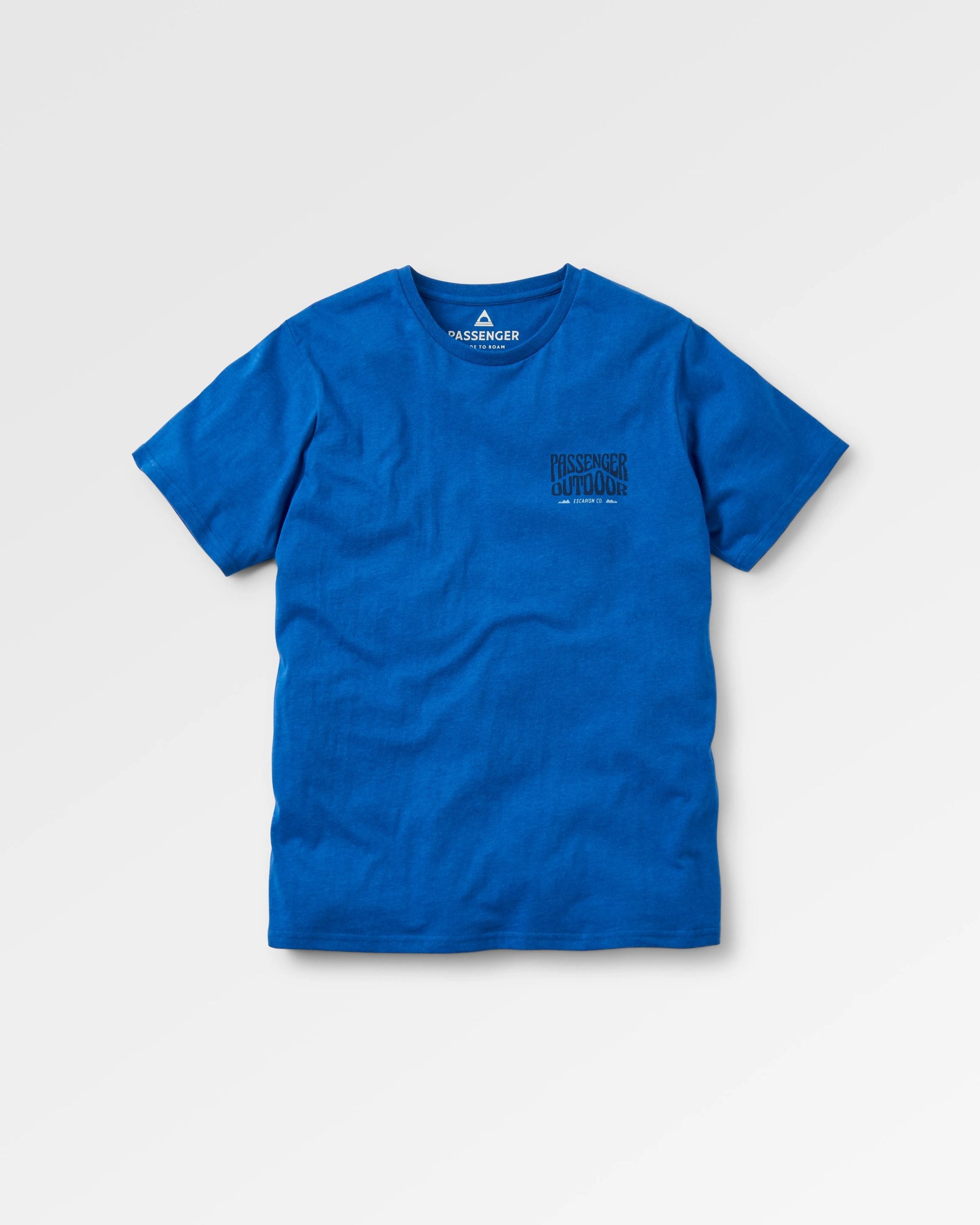 Yuca Organic Cotton T-Shirt - Azure Blue Marl - Flatlay