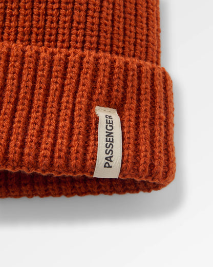Compass Beanie - Dark Rust - Flatlay
