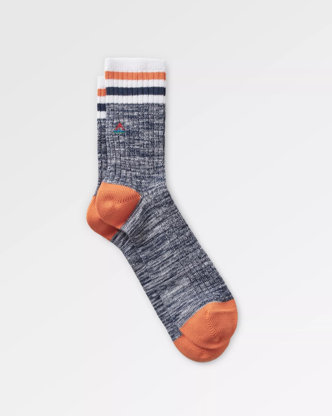 Organic Midweight Rib Socks - Navy