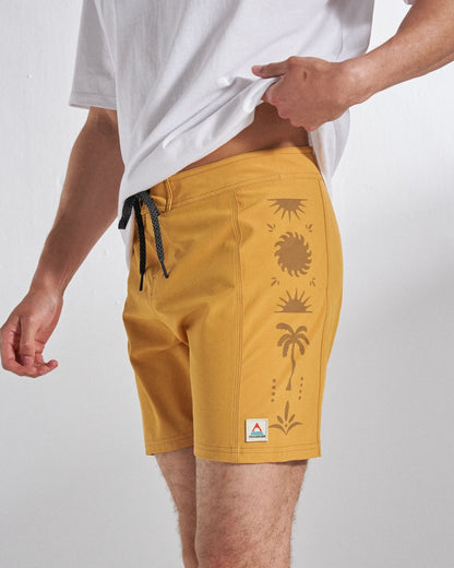 Rialto 16" Boardshort - Spruce Yellow - Studio Model