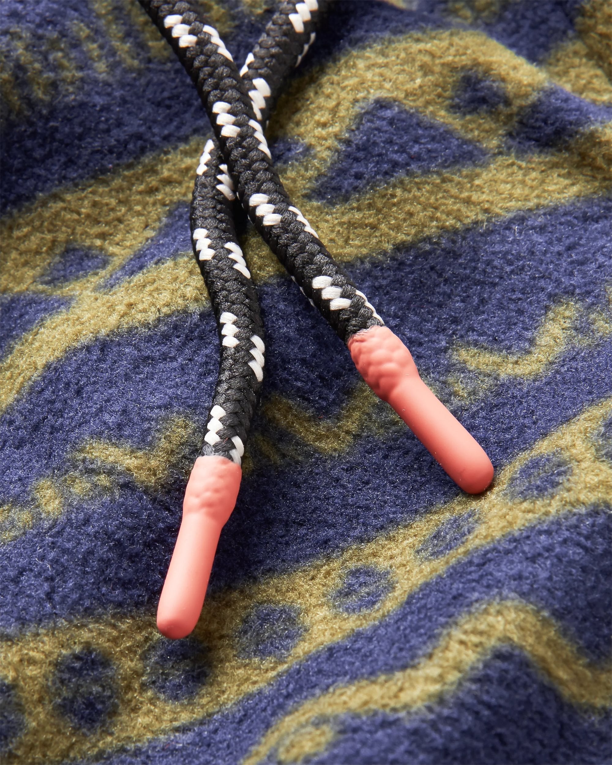 Set Off Recycled Polar Fleece Jogger - Mountain Geo Khaki/Rich Navy - Flatlay