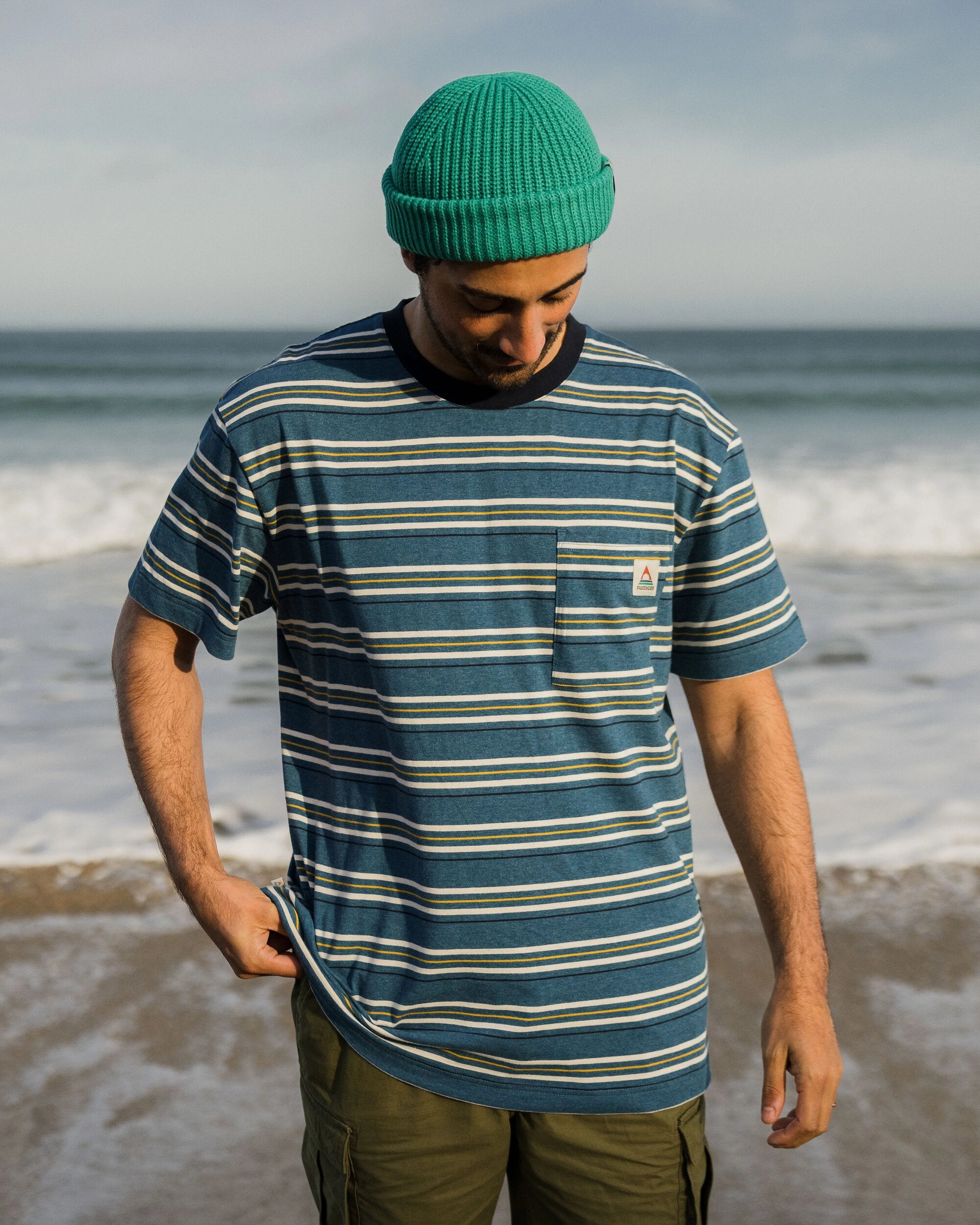 Retro Recycled Relaxed Fit T-Shirt - Blue Steel Marl - Lifestyle