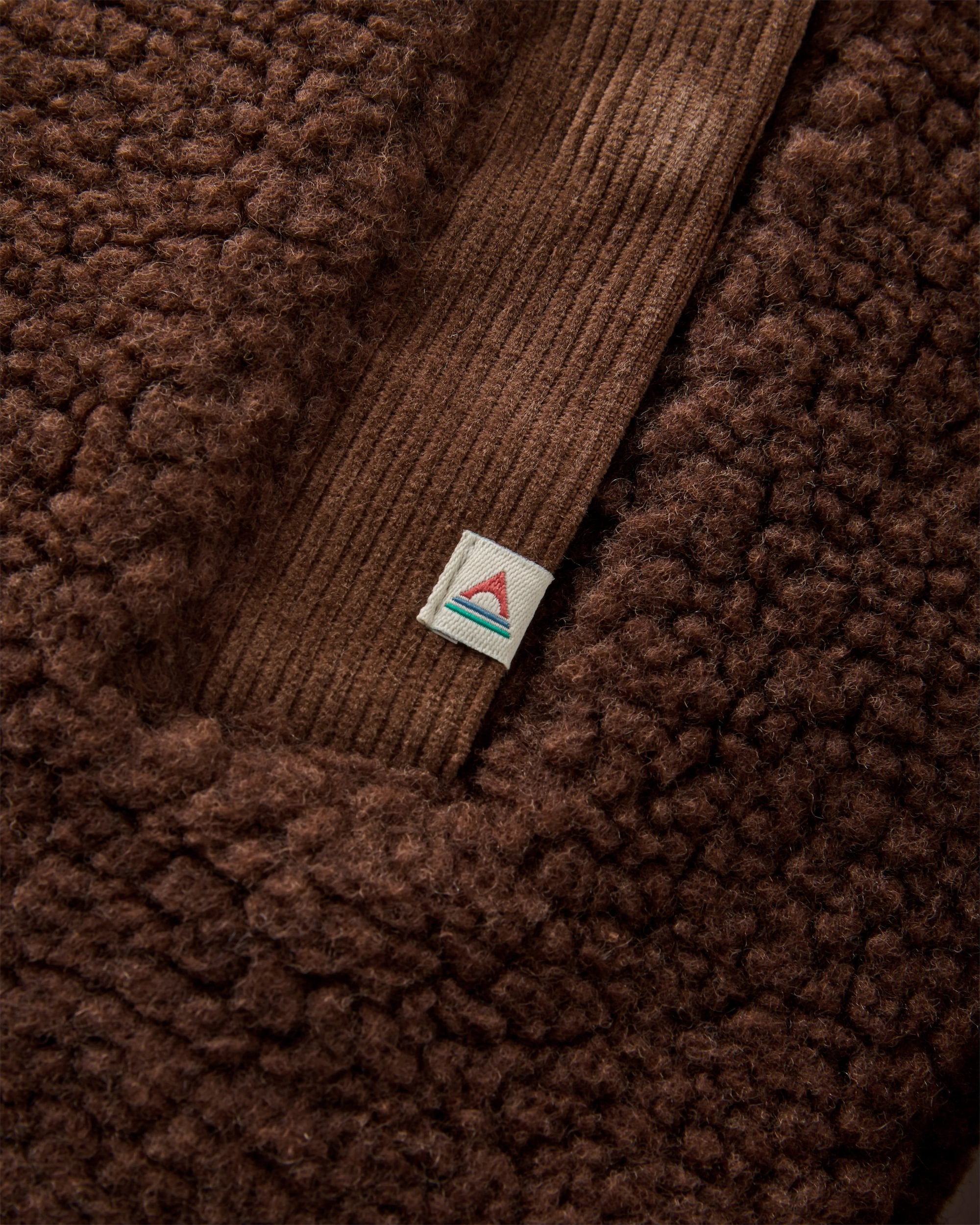 Tawny Deep-Pile Sherpa Fleece - Chestnut - Flatlay
