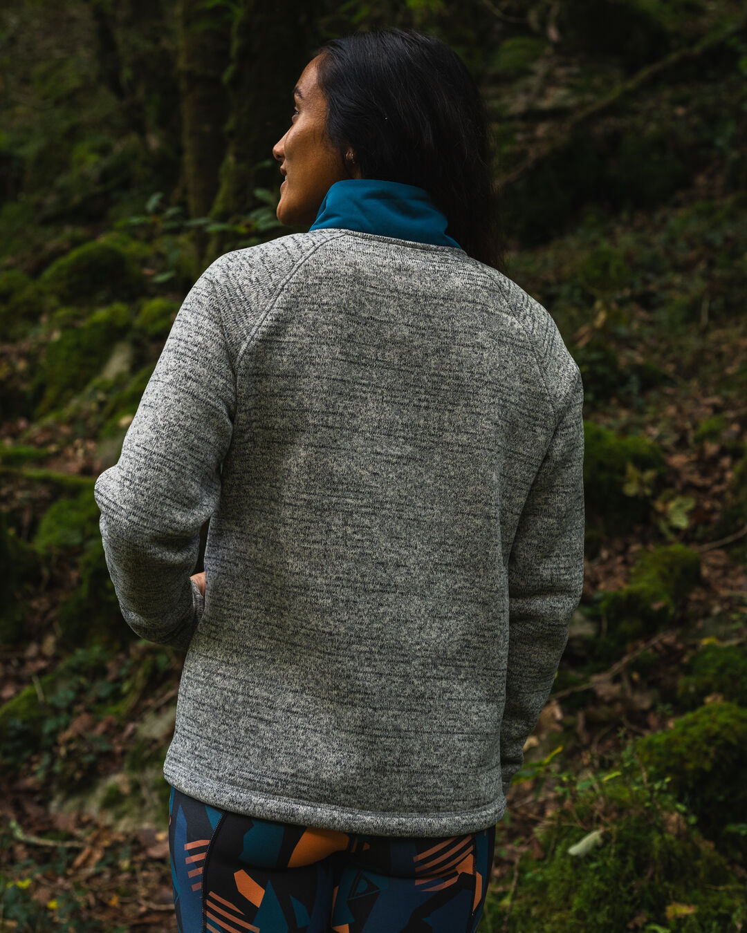 Amber Recycled Polartec® Fleece - Grey Marl