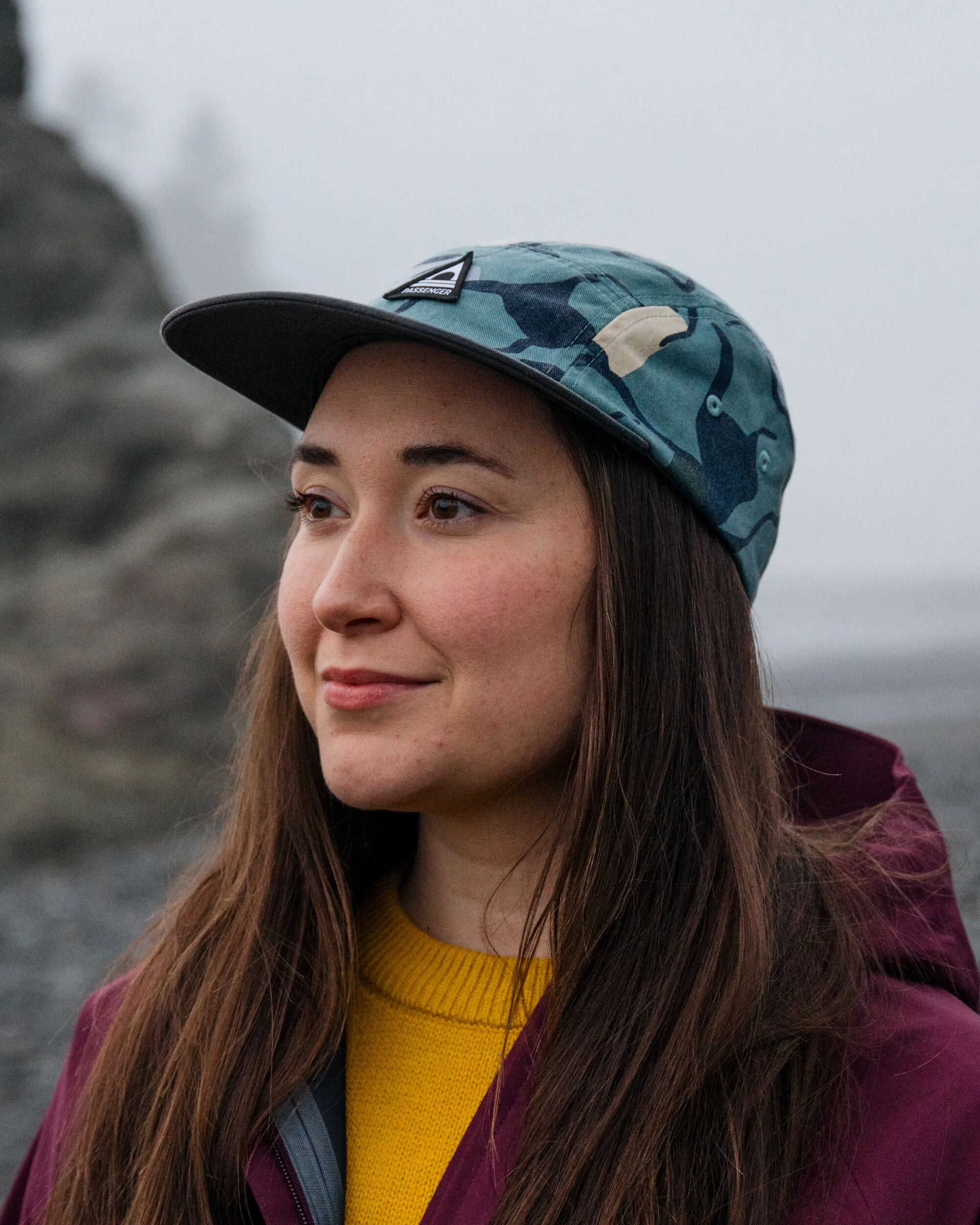 Coast Organic Cotton 5 Panel Cap - Abstract Trails Arctic - Lifestyle - Female