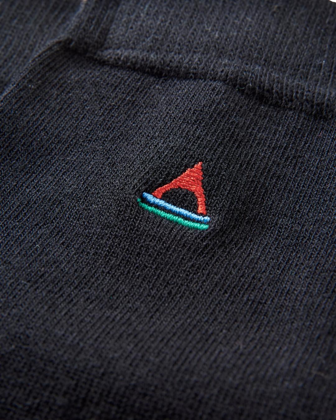 Organic Crew Socks - Black - Flatlay