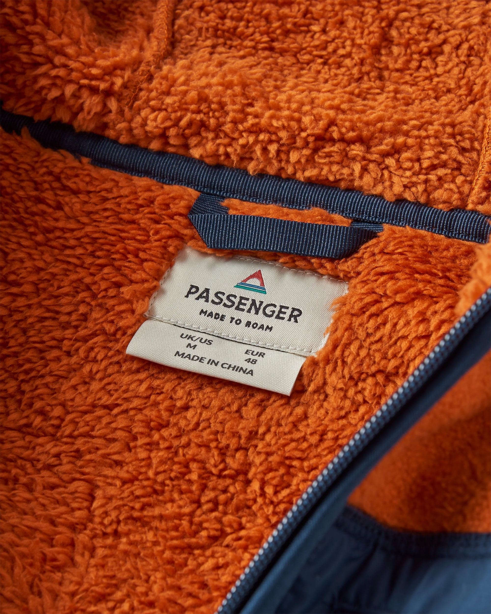 Loch Hooded Recycled Polar Fleece - Sunset Orange/Storm Grey - Flatlay