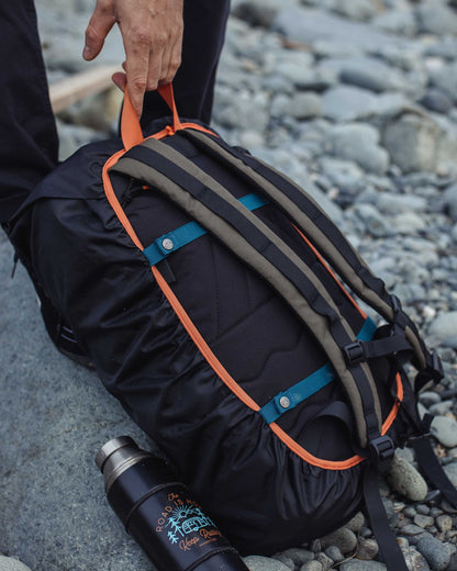 Recycled Waterproof Backpack Cover (18-35L) - Black - Lifestyle