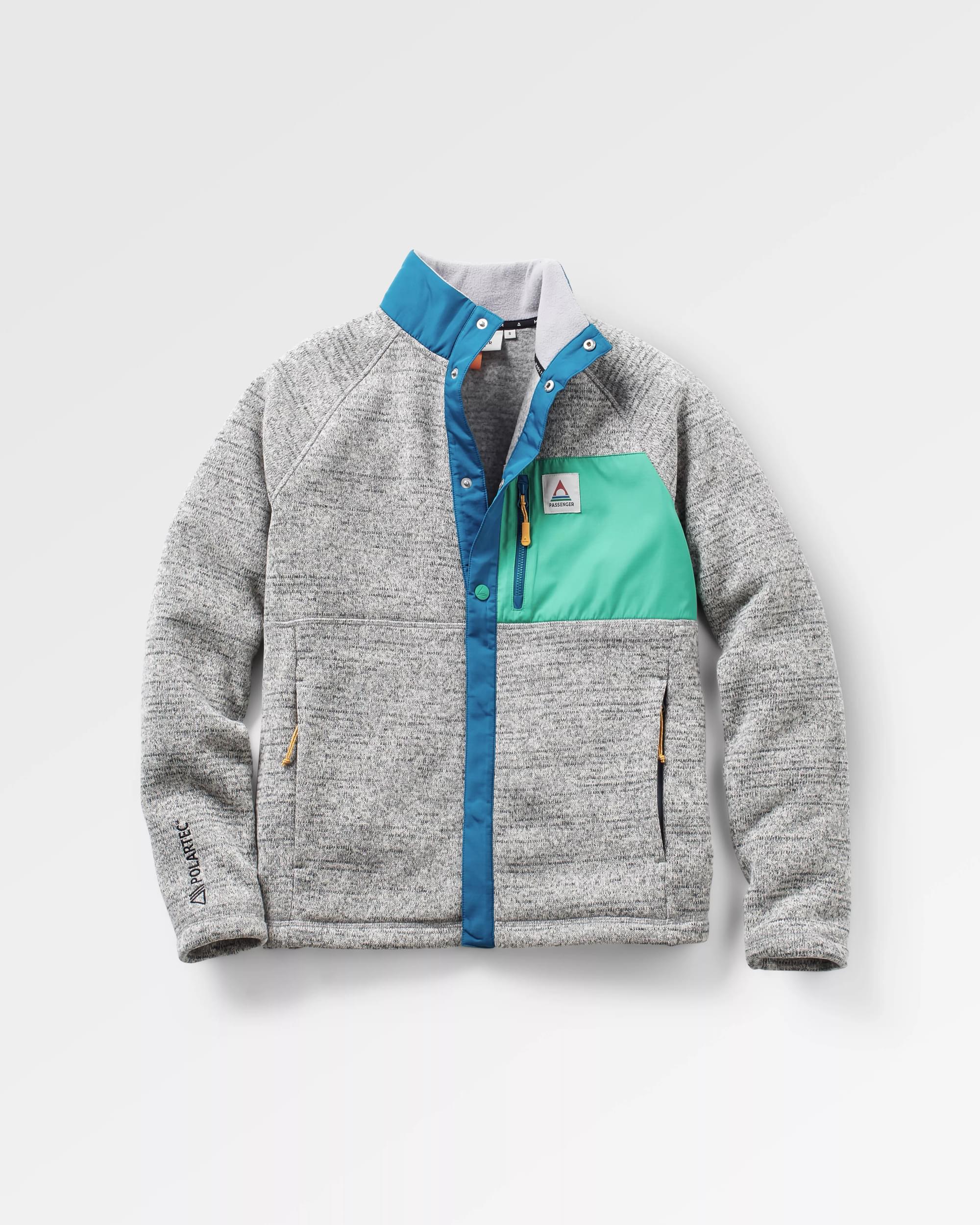 Women's Amber Recycled Polartec® Fleece - Grey Marl - Flatlay