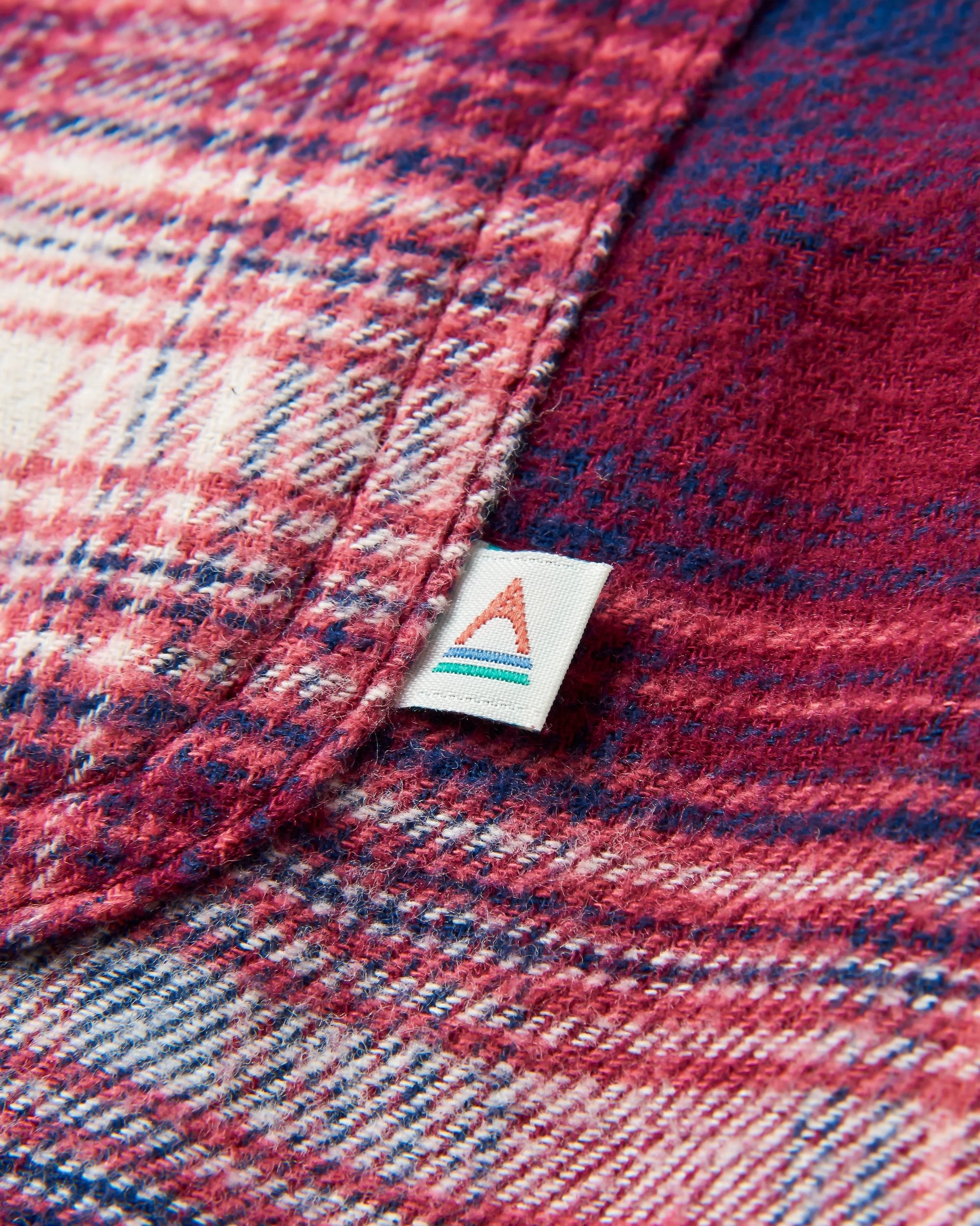 Freestyle Sherpa-Lined Overshirt - Wine/Rich Navy Check - Flatlay