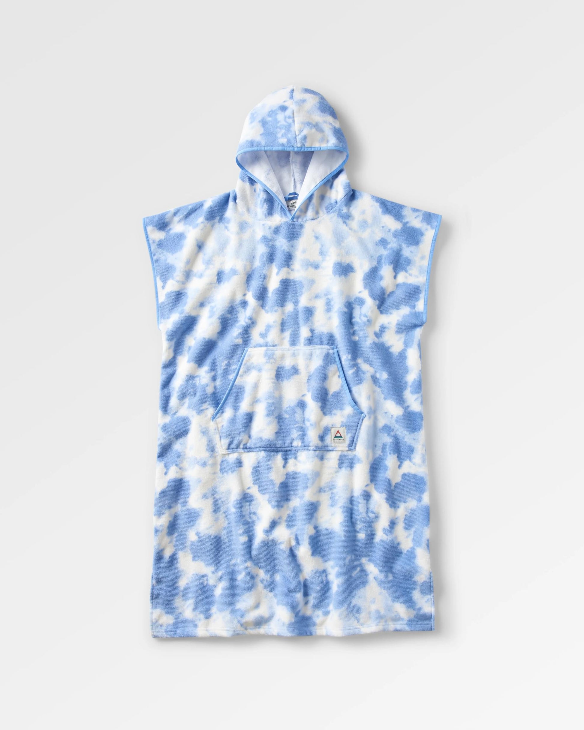 Tulum Recycled Towel Poncho - Tie Dye Cornflower