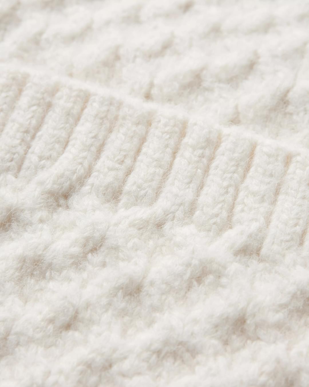 Homey Recycled Knitted Cable Cardigan - Off White - Flatlay