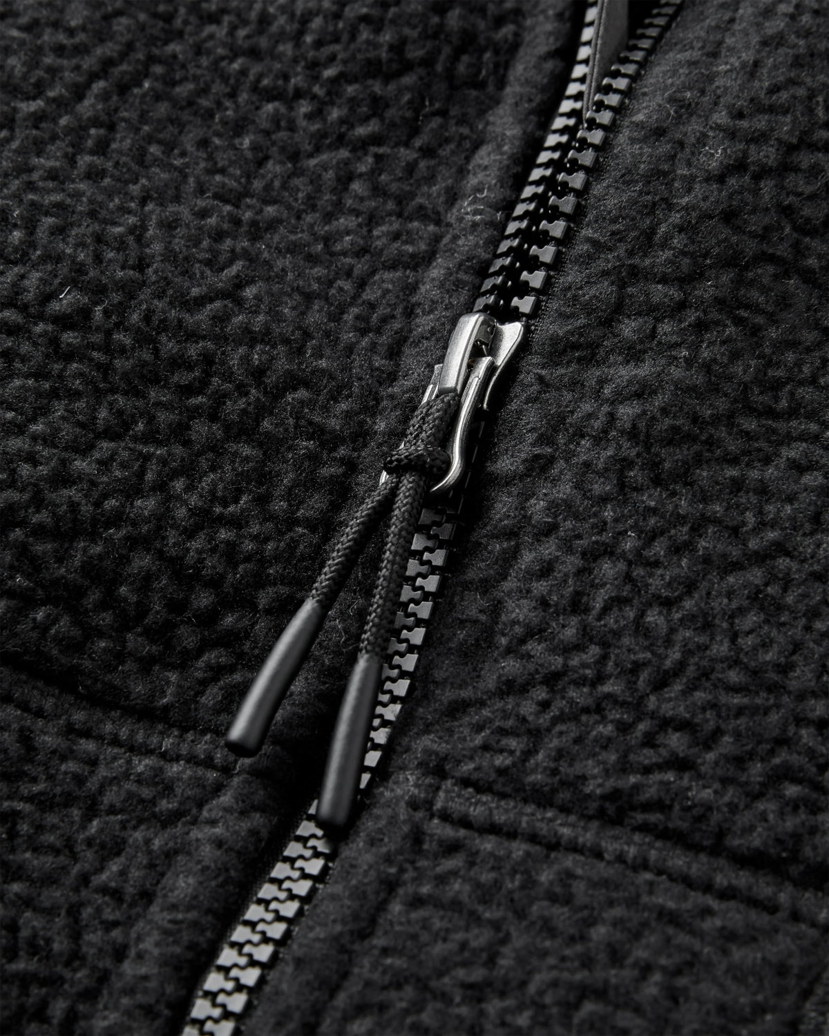 Home Full Zip Sherpa Fleece - Black - Flatlay