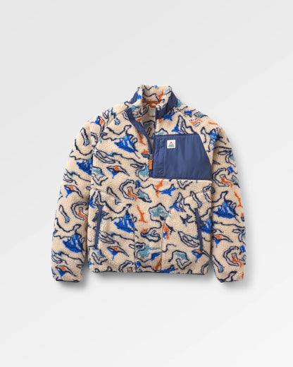 Offroad Recycled Sherpa 1/2 Zip Fleece - Abstract Strata Multi - Flatlay