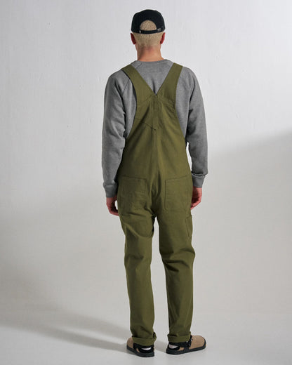 Vantage Cotton Canvas Dungaree - Khaki - Studio Model