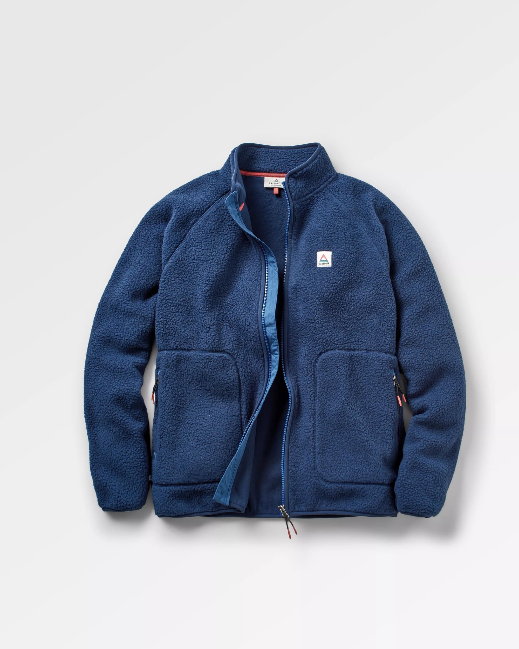 Tripper 2.0 Full Zip Recycled Sherpa Fleece - Rich Navy - Flatlay