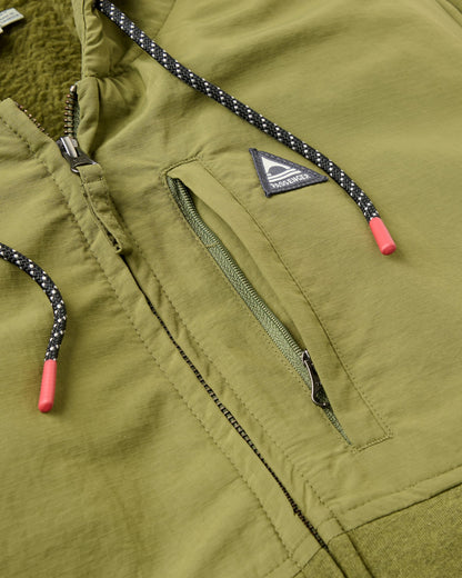 Tidal Full Zip Fleece Lined Hoodie - Khaki - Flatlay