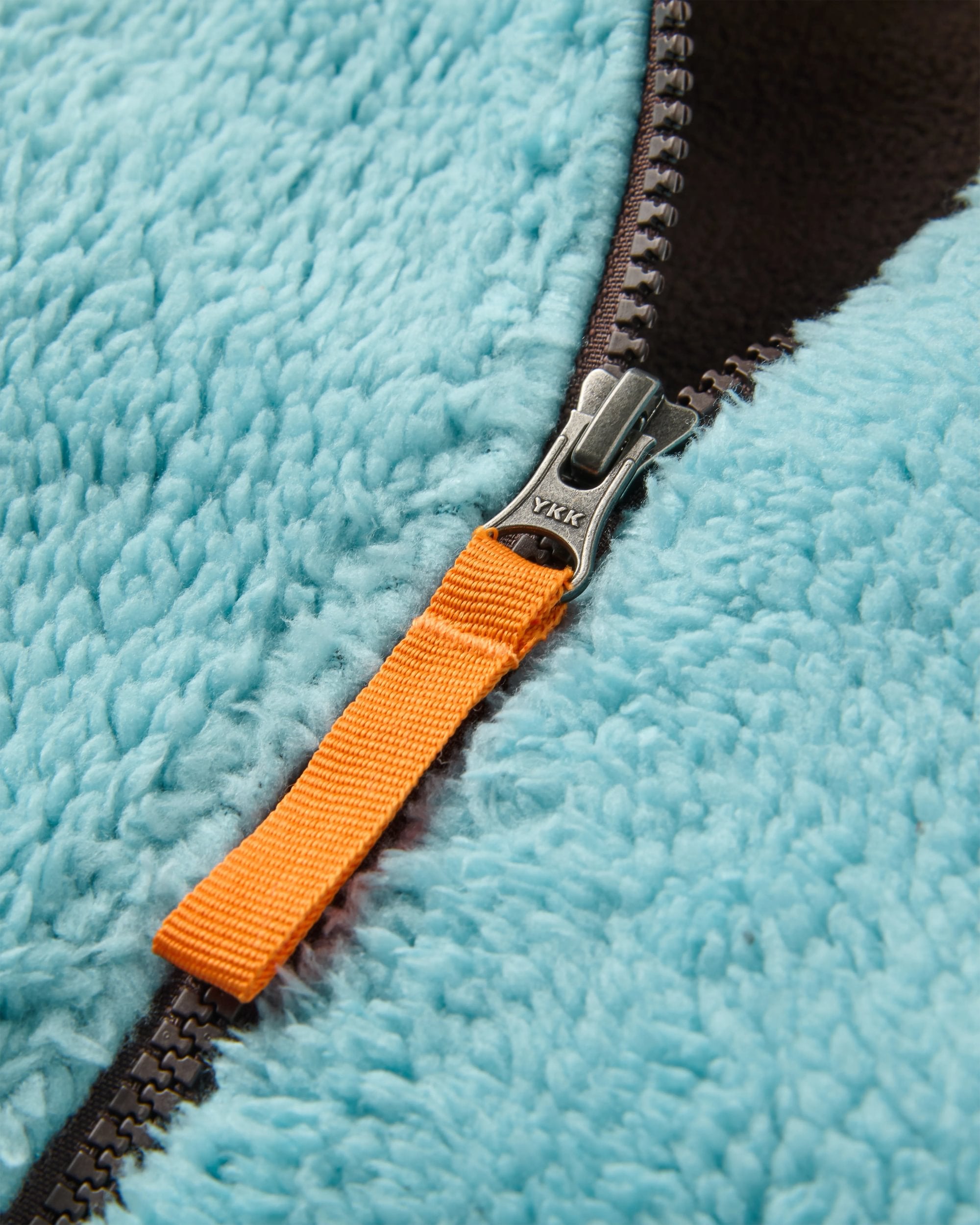 Nestling Recycled Polar-Lined Sherpa Fleece - Retro Blue/Espresso - Flatlay