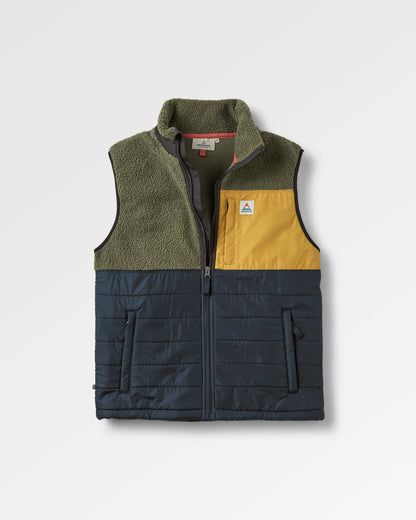 Born Explorer Recycled Polar-Lined Sherpa Vest - Khaki