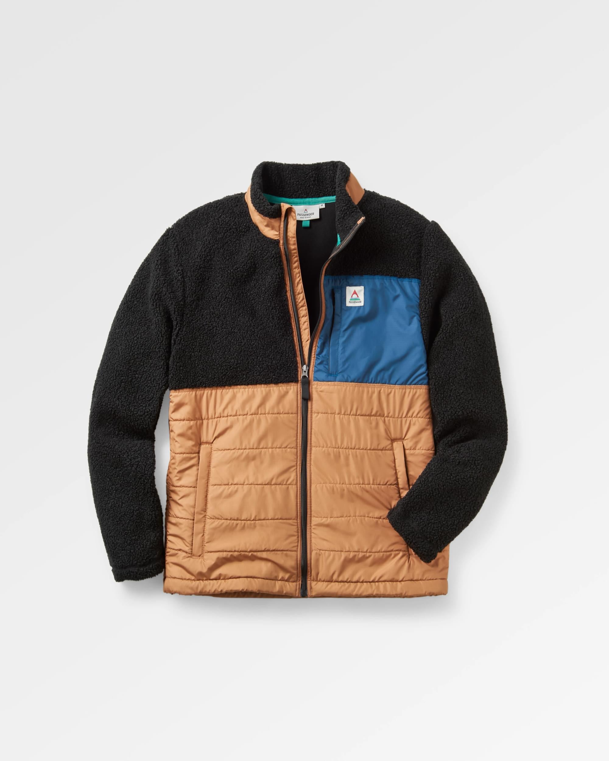 Born Explorer Recycled Polar-Lined Sherpa Fleece - Black - Flatlay