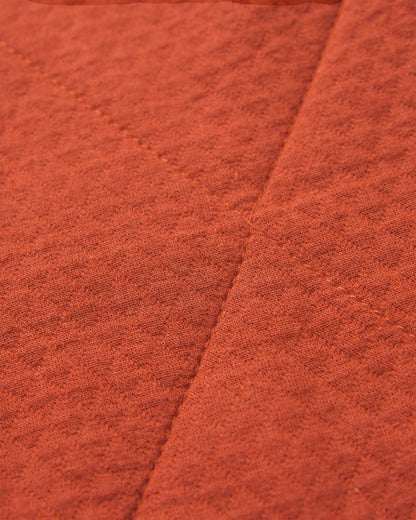 Mira Organic Cotton Quilted Overshirt - Red Ochre - Flatlay