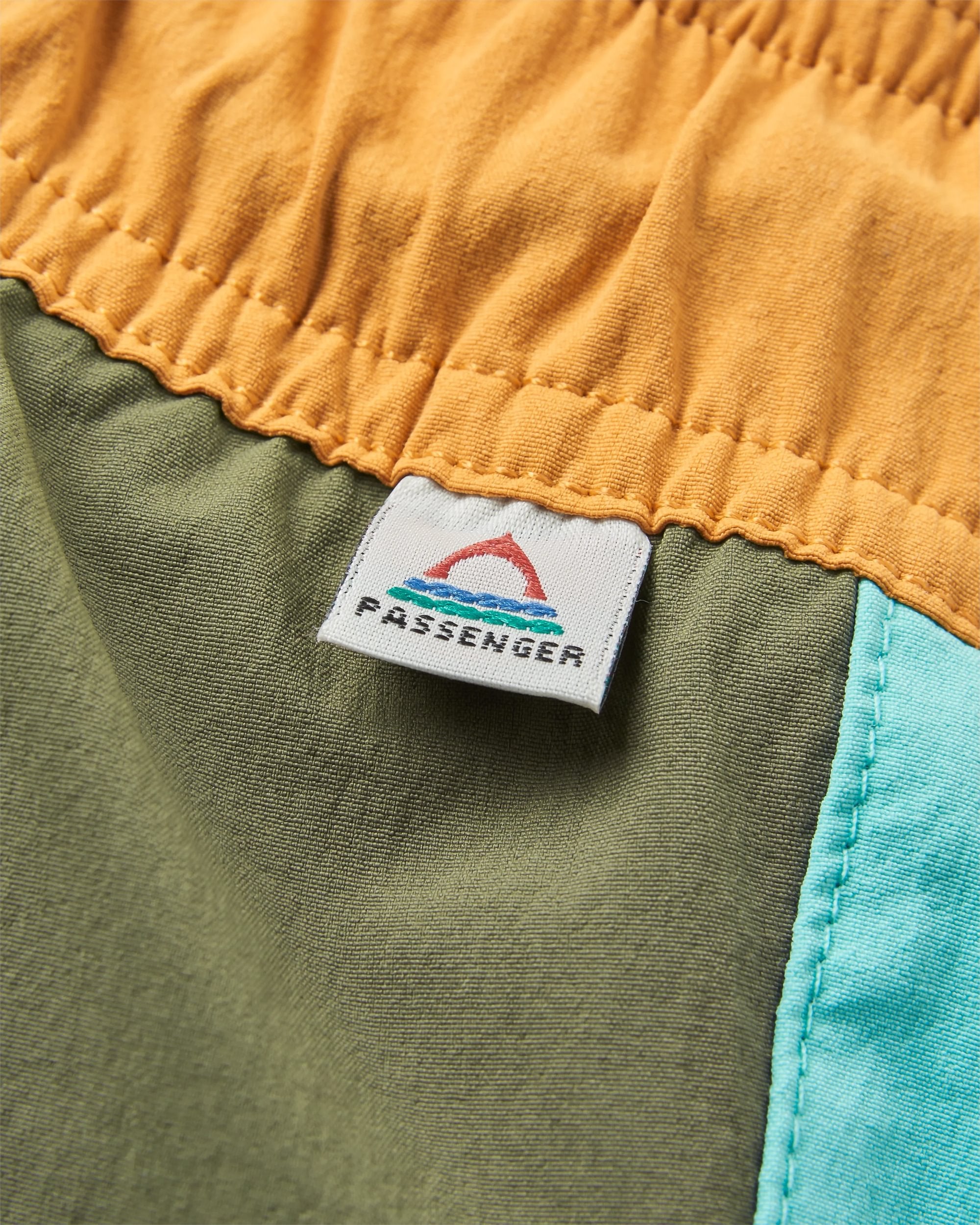 Way Out Short - Khaki/Aqua - Flatlay