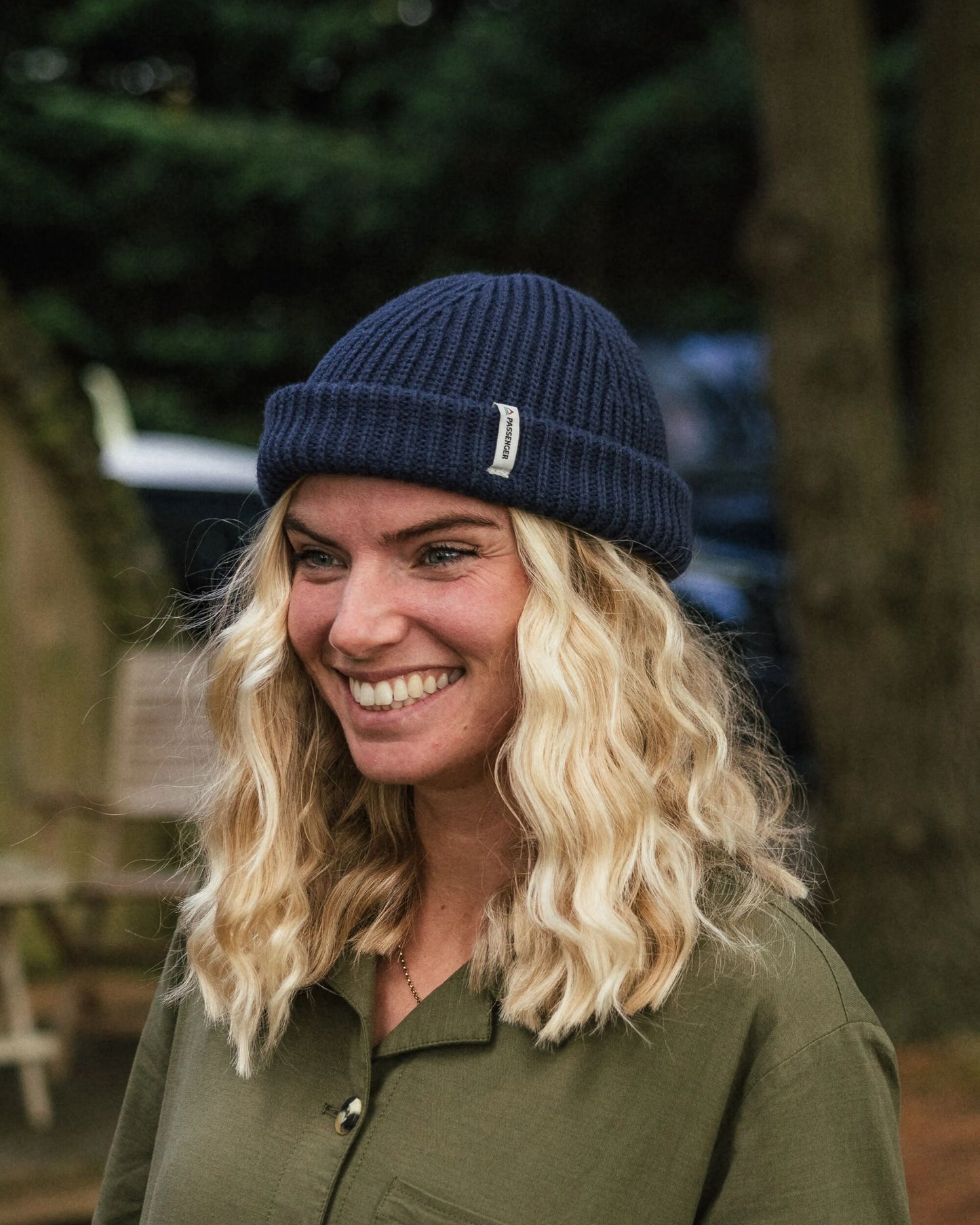 Womens_Compass Recycled Beanie - Rich Navy