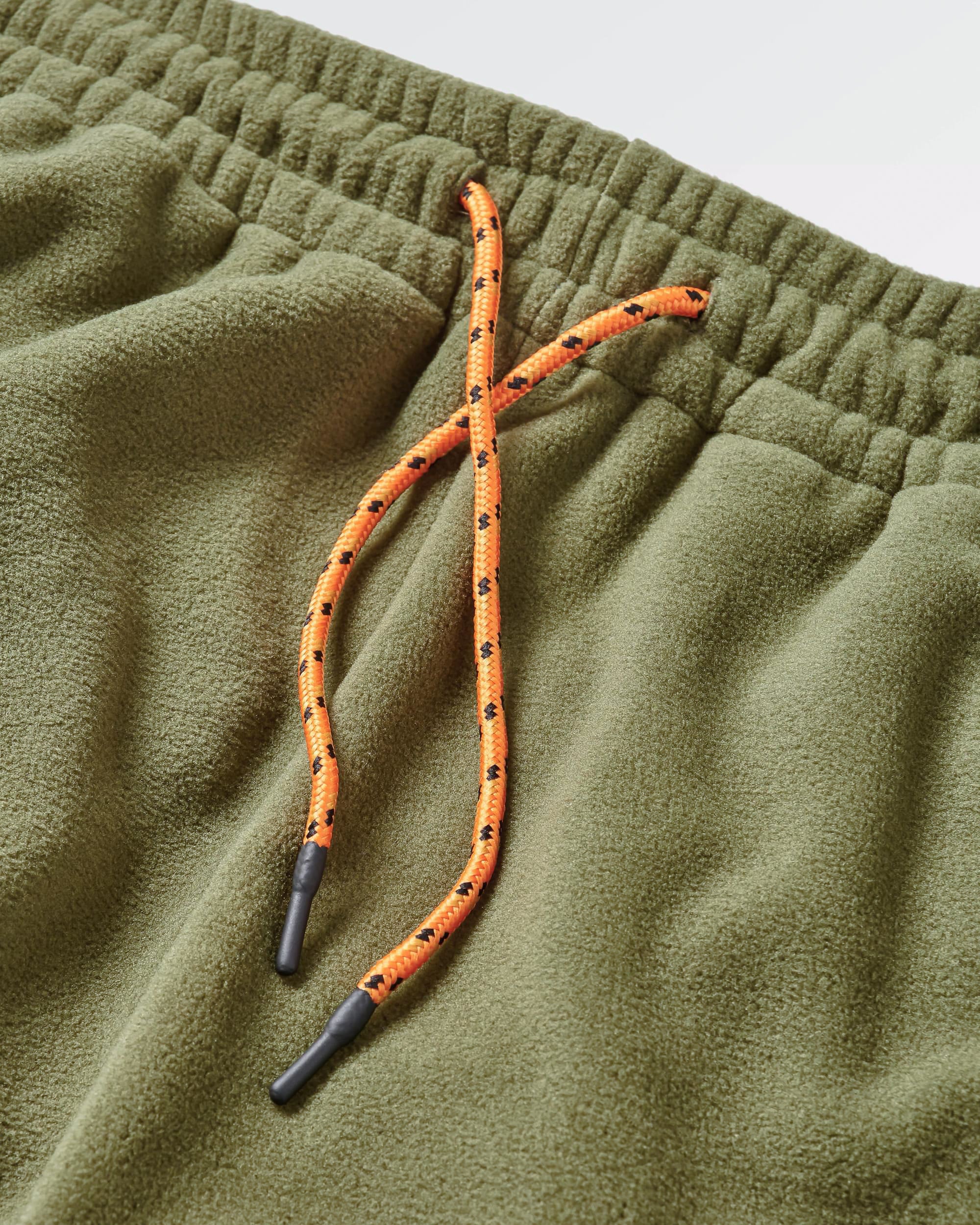 Set off Recycled Polar Fleece Jogger - True Black/ Khaki - Flatlay