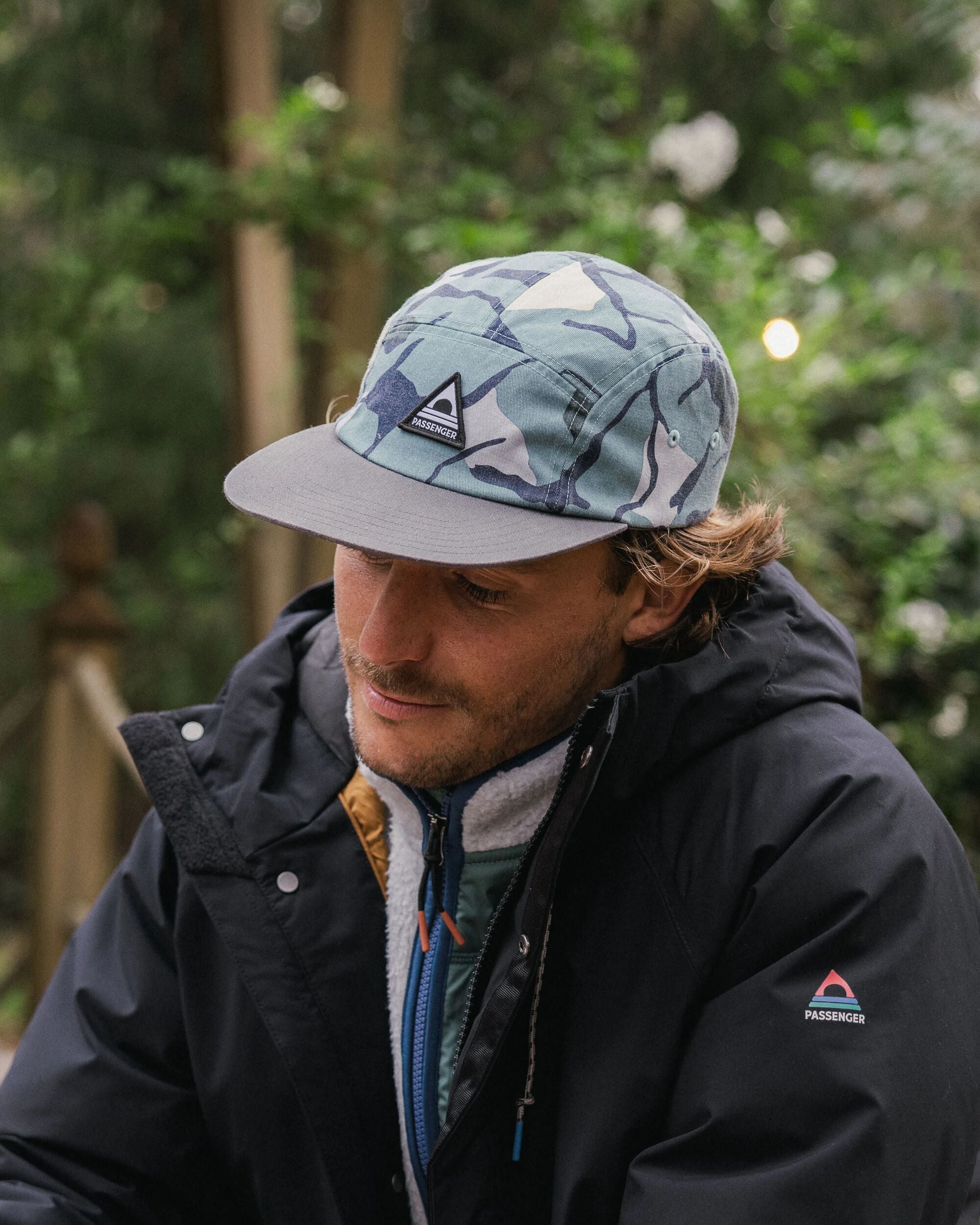 Coast Organic Cotton 5 Panel Cap - Abstract Trails Arctic - Lifestyle - Male