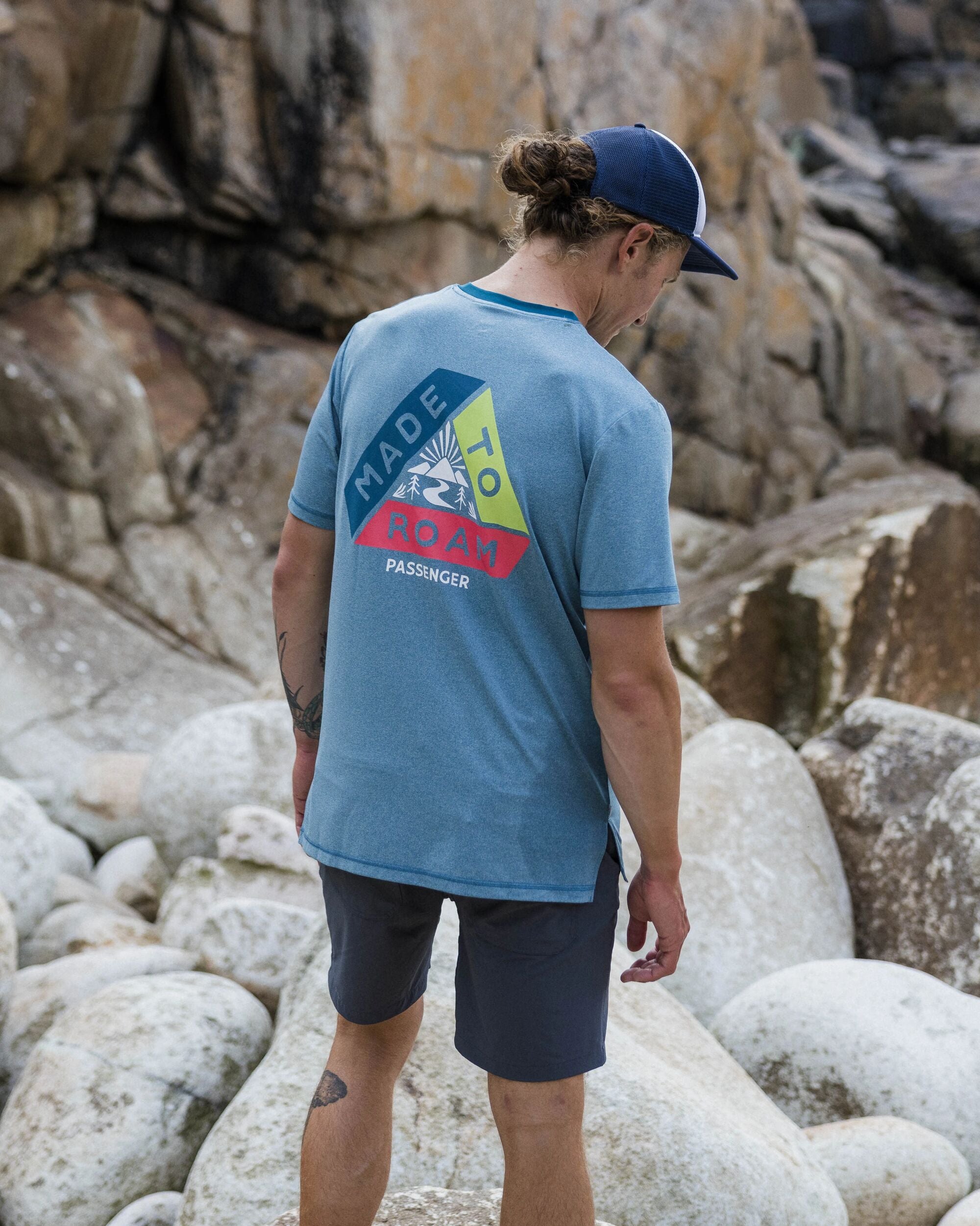Classic Active Recycled T-Shirt - Blue Steel Marl - Lifestyle