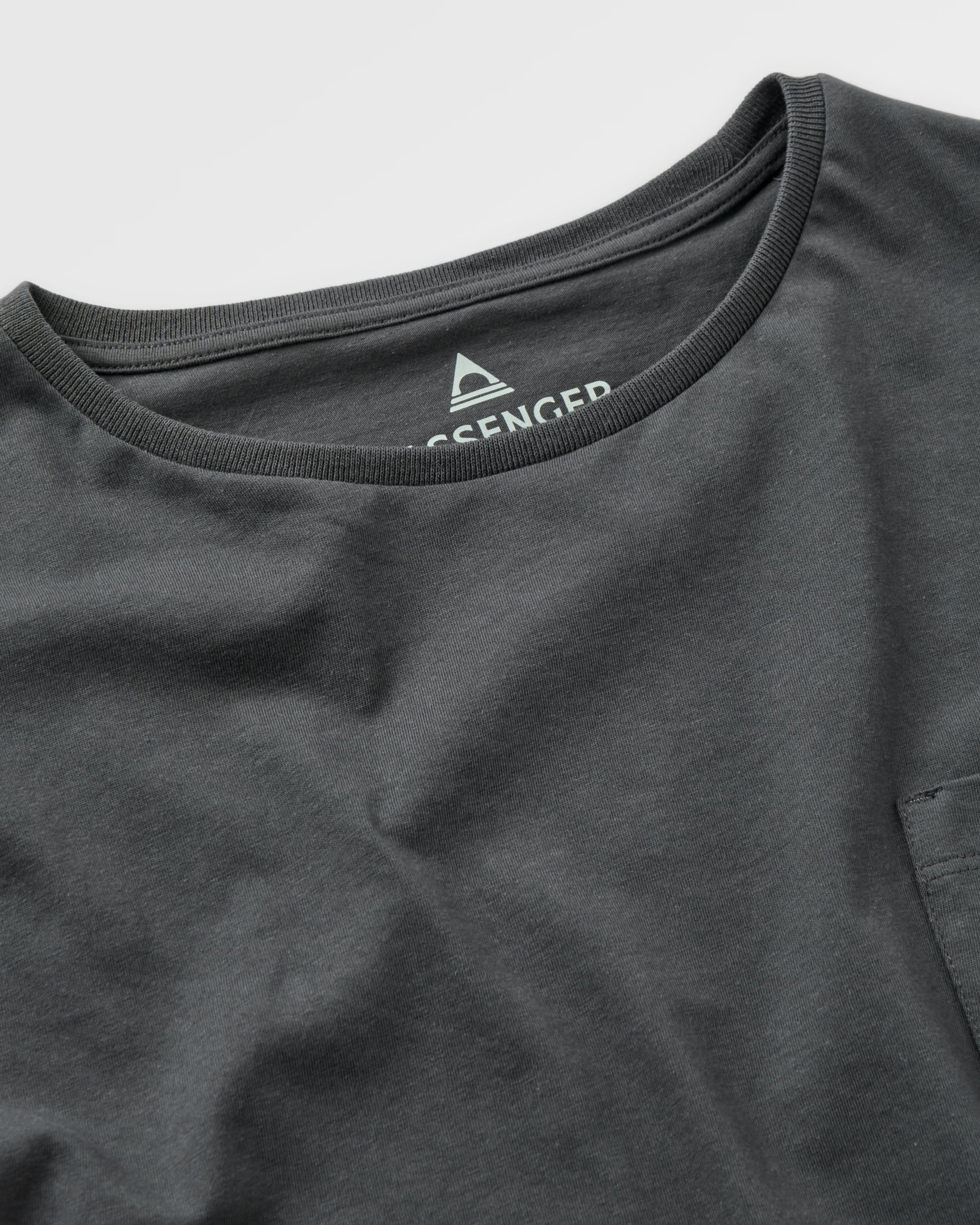Stack Pocket T-Shirt - Faded Black - Flatlay