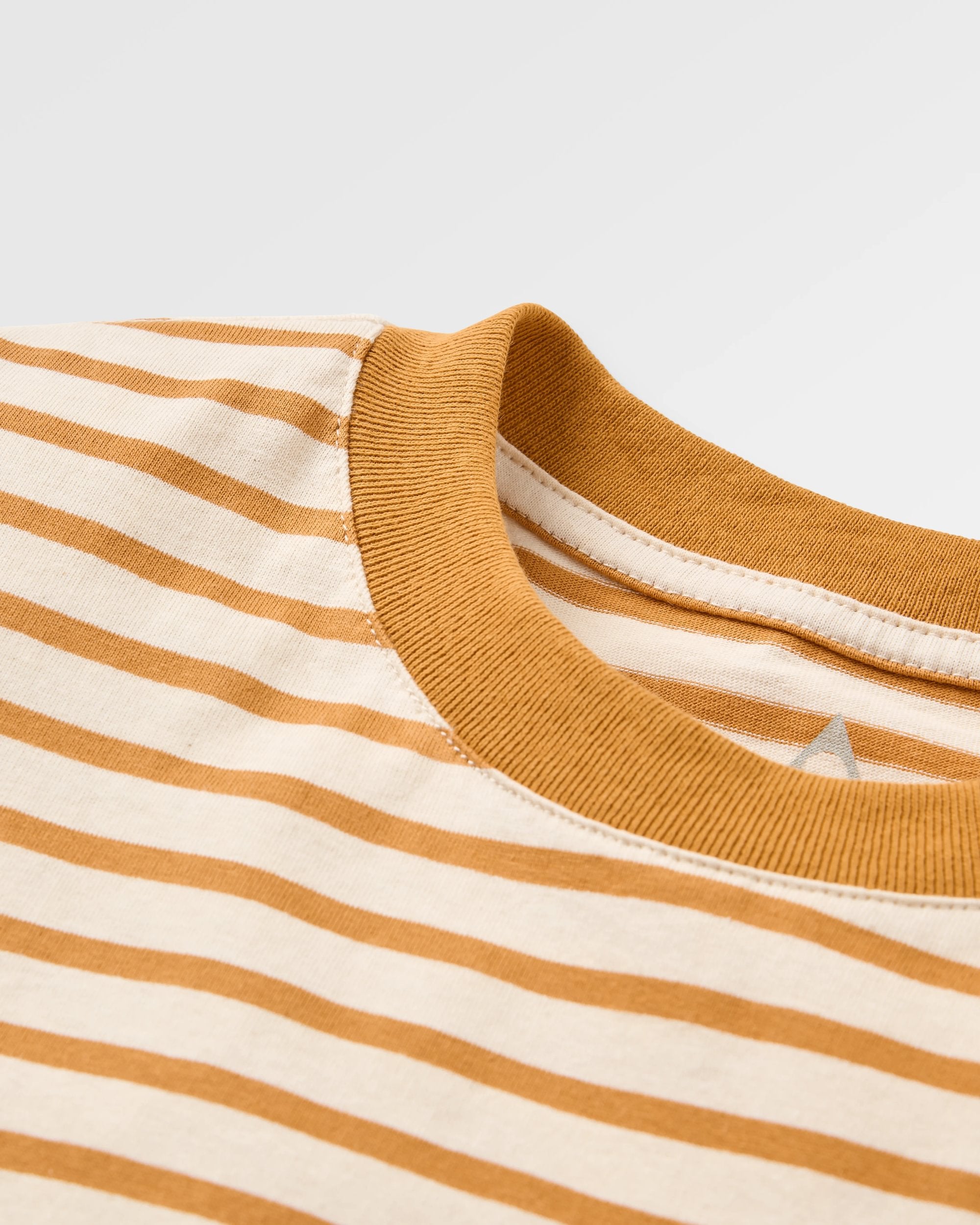 Zen Recycled Relaxed Fit T-Shirt - Retro Orange Stripe  - Flatlay