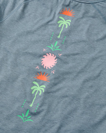 Sunvale Lightweight Surf T-Shirt - Storm Grey Marl - Flatlay