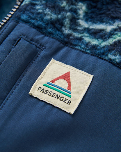 Fairbanks Full Zip Recycled Sherpa Gilet - Frost Rich Navy - Flatlay