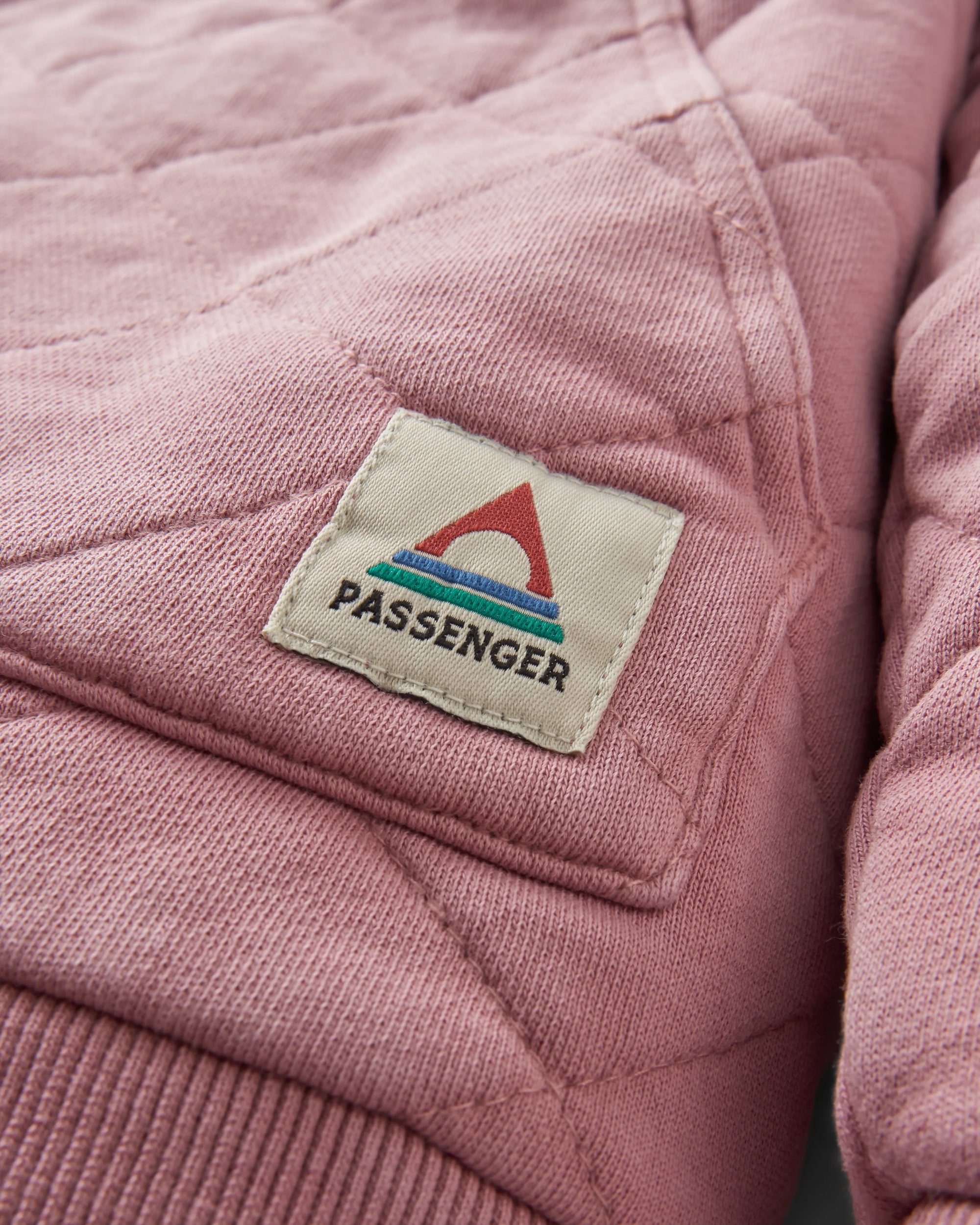 Clementine Recycled Quilted Popper Up Hoodie - Pink Haze - Flatlay