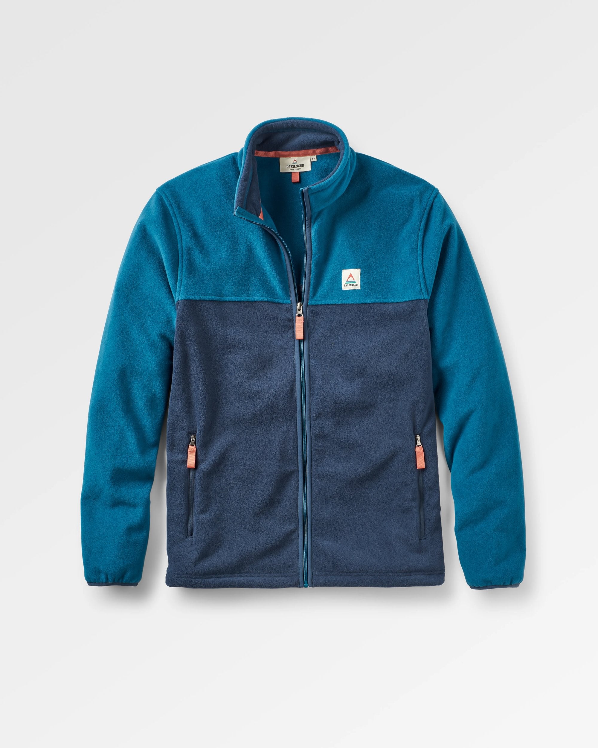 Ridge 2.0 Full Zip Recycled Polar Fleece - Tidal Blue/Rich Navy - Flatlay