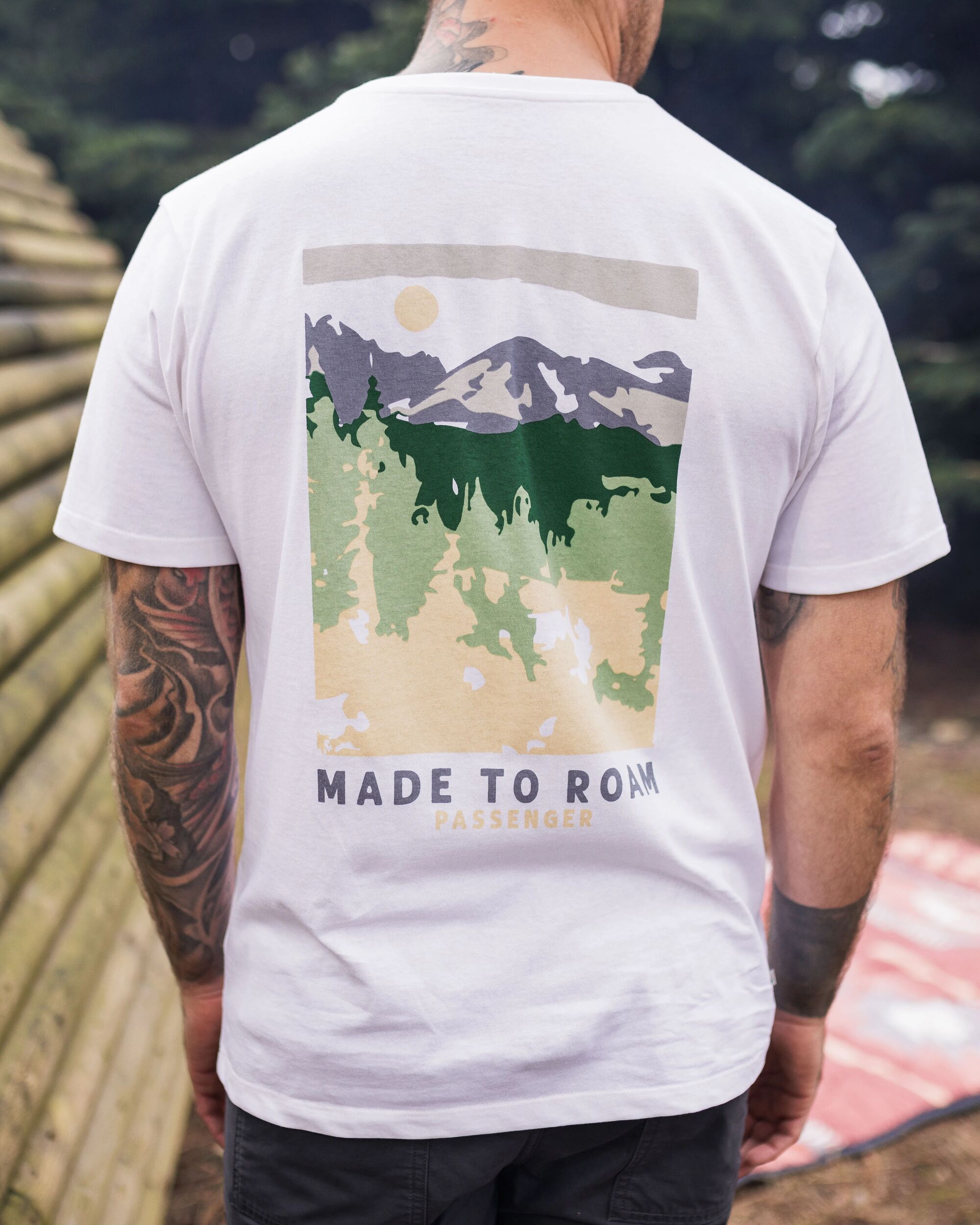 Open Road Recycled Cotton T-Shirt - White - Lifestyle