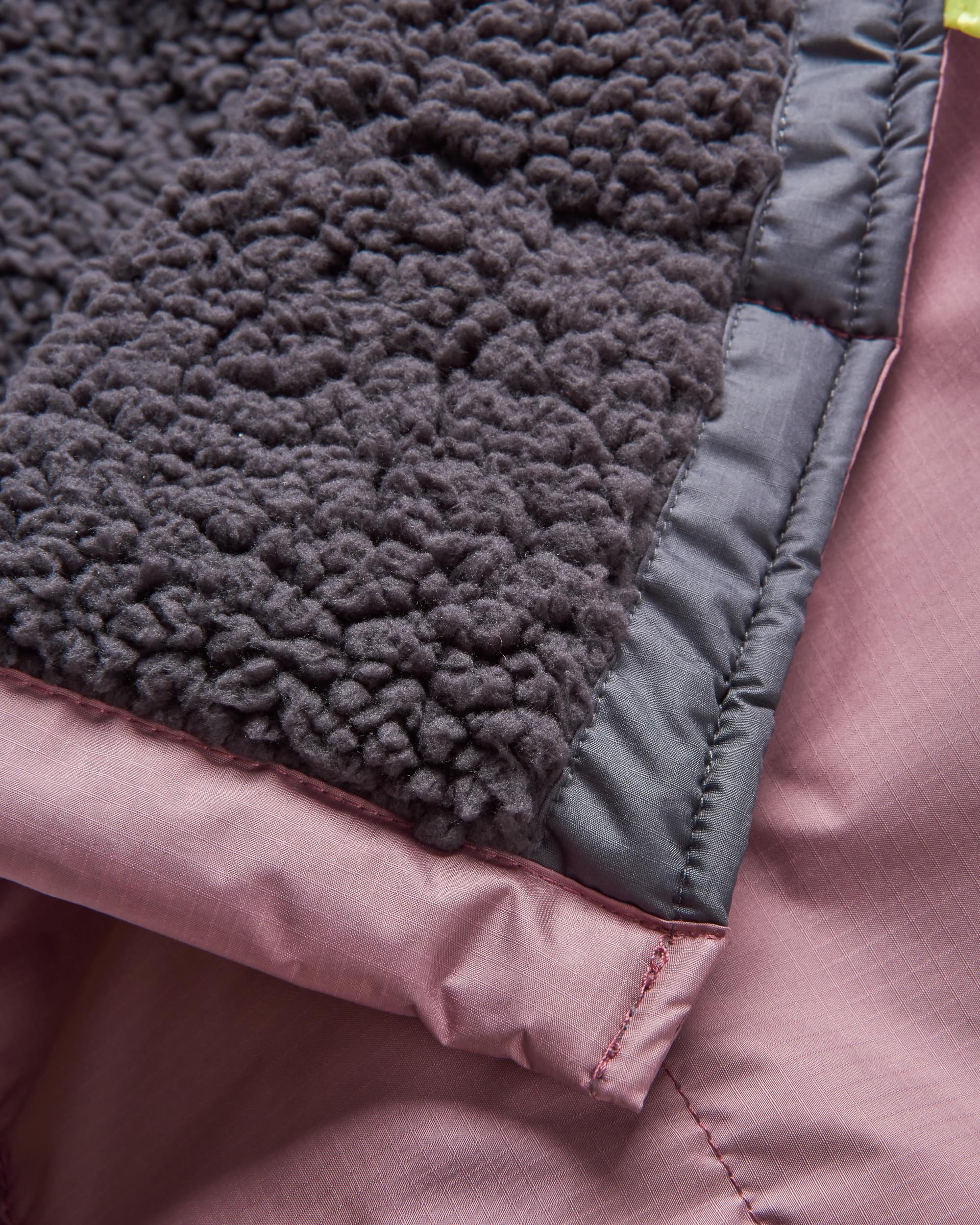 Waves Recycled Sherpa Lined Changing Robe - Grape / Charcoal - Flatlay