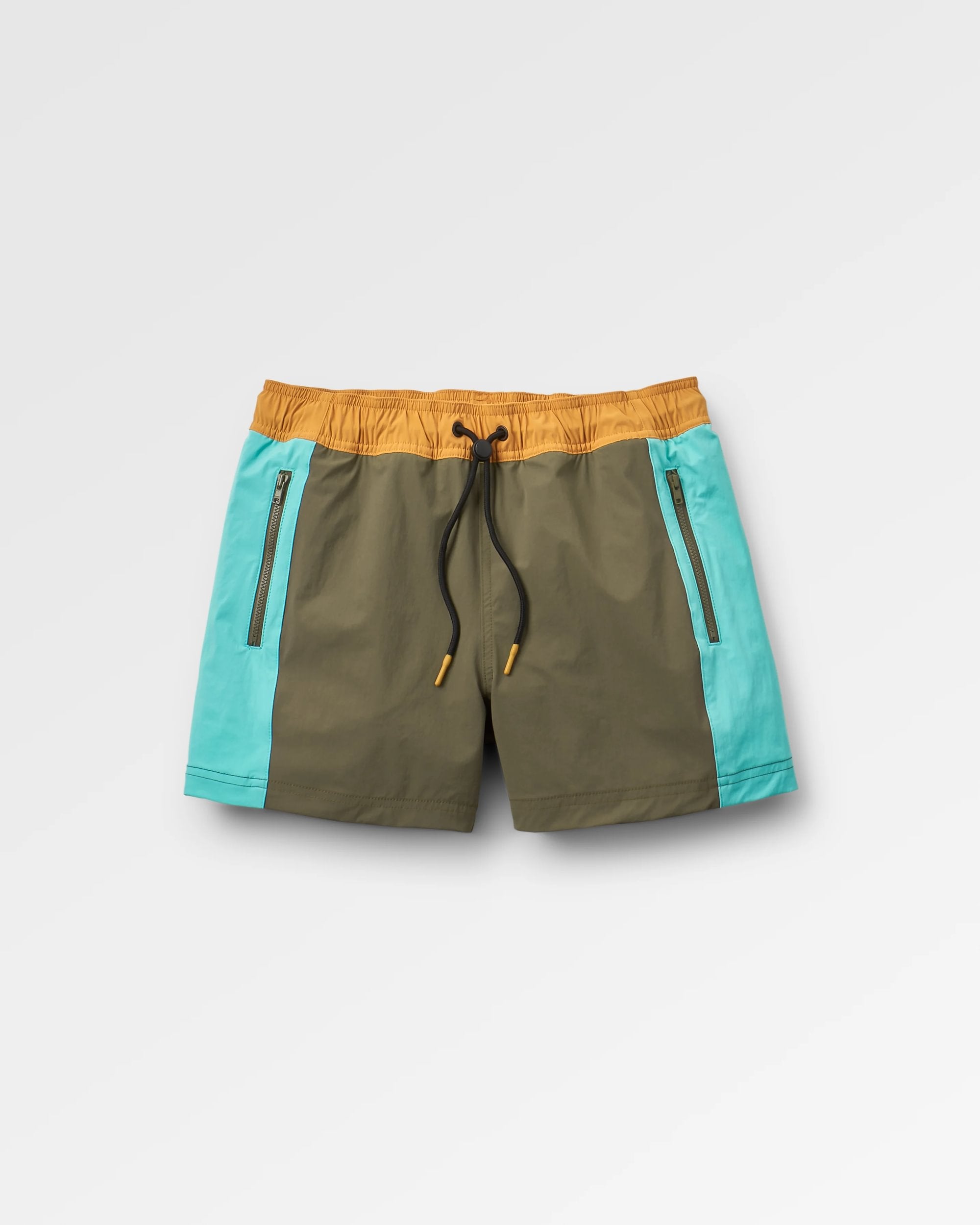 Way Out Short - Khaki/Aqua - Flatlay