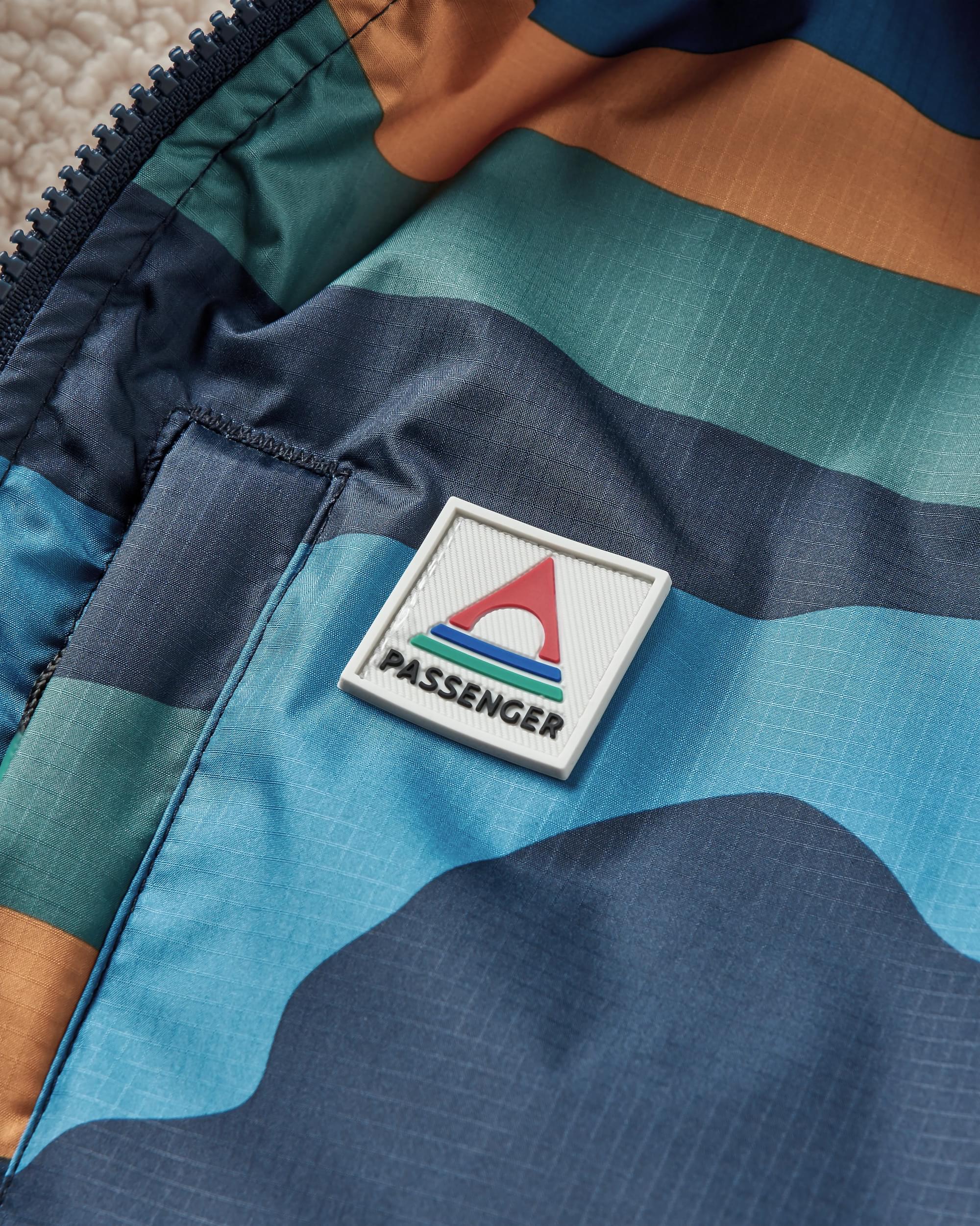 Waves Recycled Sherpa Lined Changing Robe - Scenic Navy - Flatlay