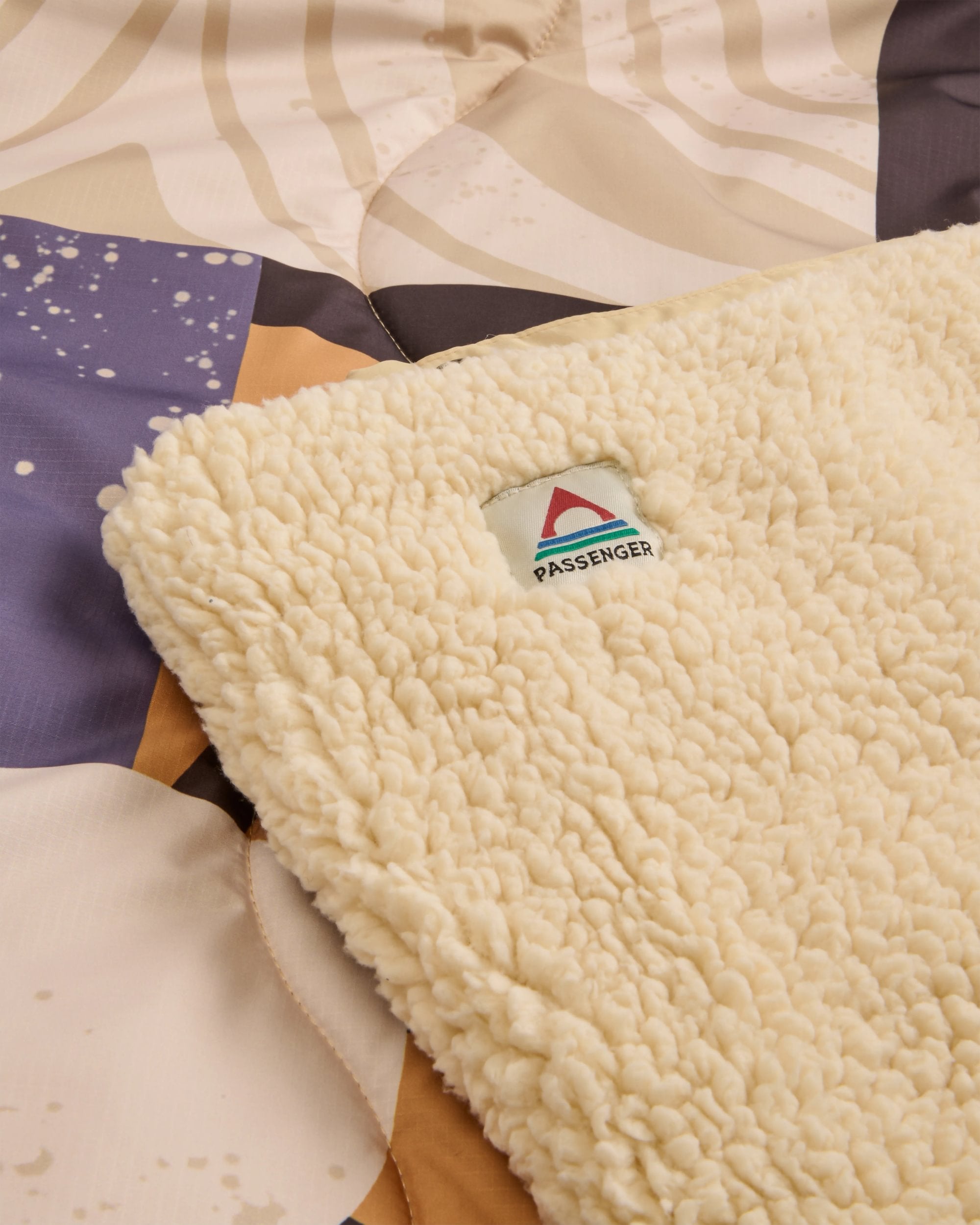 Cabin Recycled Sherpa Blanket - Sun Patch Desert - Flatlay