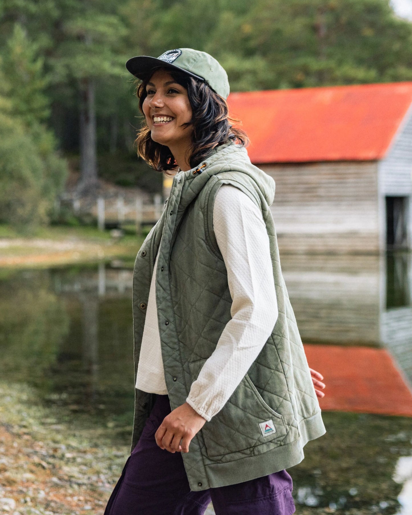 Clementine Recycled Quilted Vest - Khaki