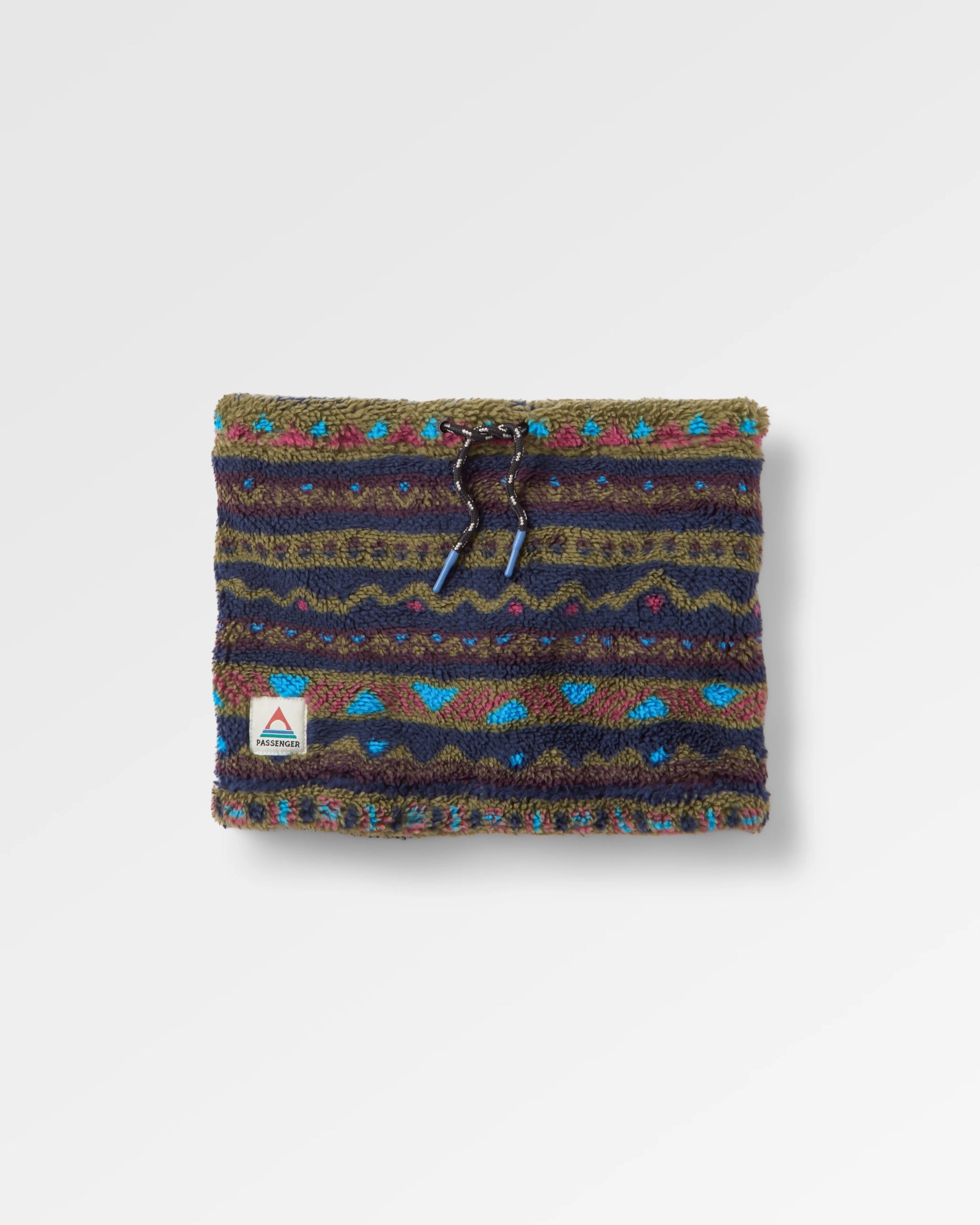 Ash Recycled Sherpa Fleece Snood - Mountain Geo Multi - Flatlay