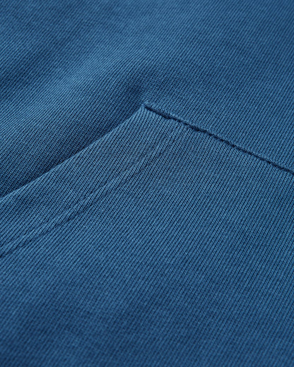 Roamer Patch Relaxed Fit Hoodie - Dark Denim - Flatlay